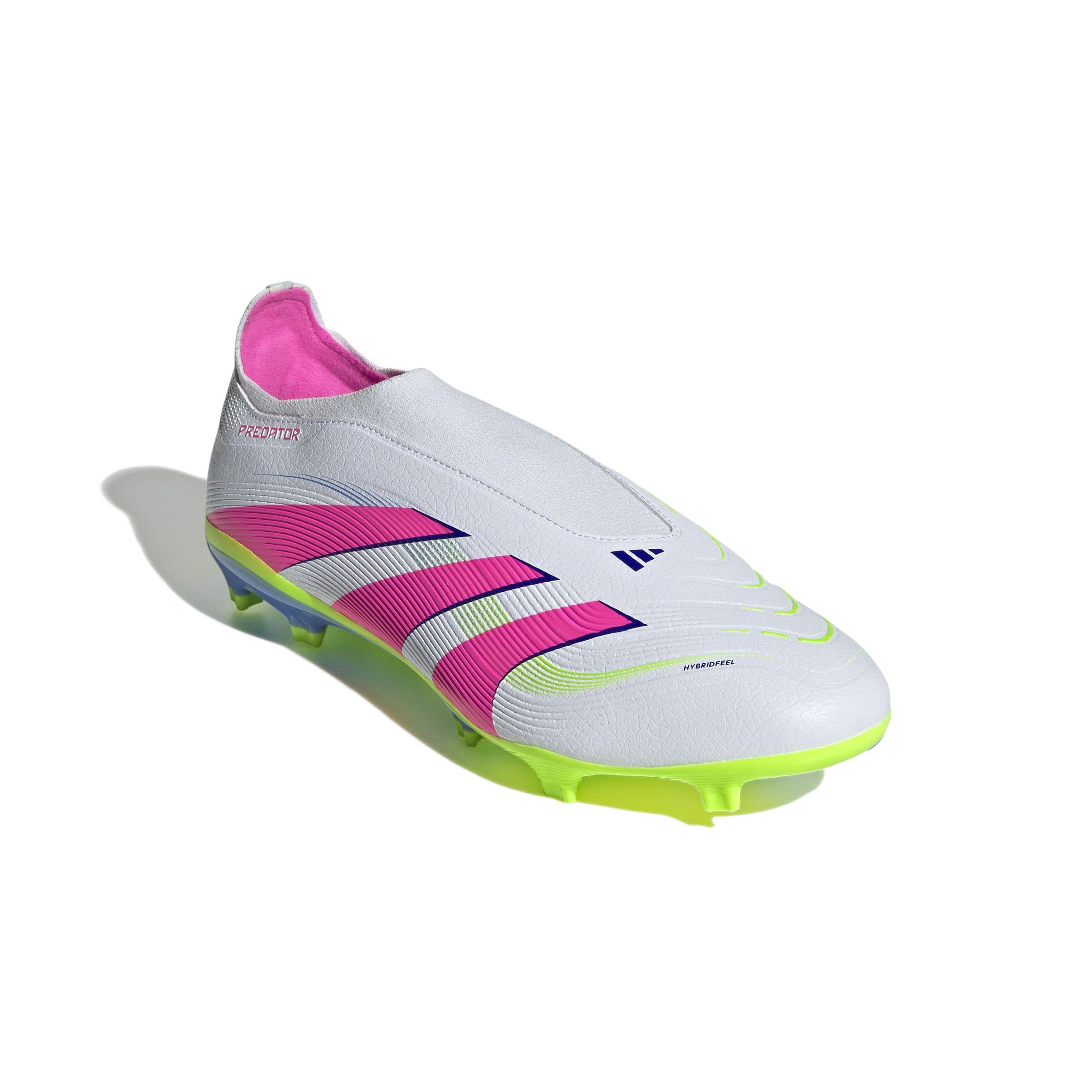 adidas Predator League Laceless MG "Ftwr White/Lucid Pink/Lucid Lemon" Unisex Soccer Cleat - WHITE/PINK/LEMON Thumbnail View 3