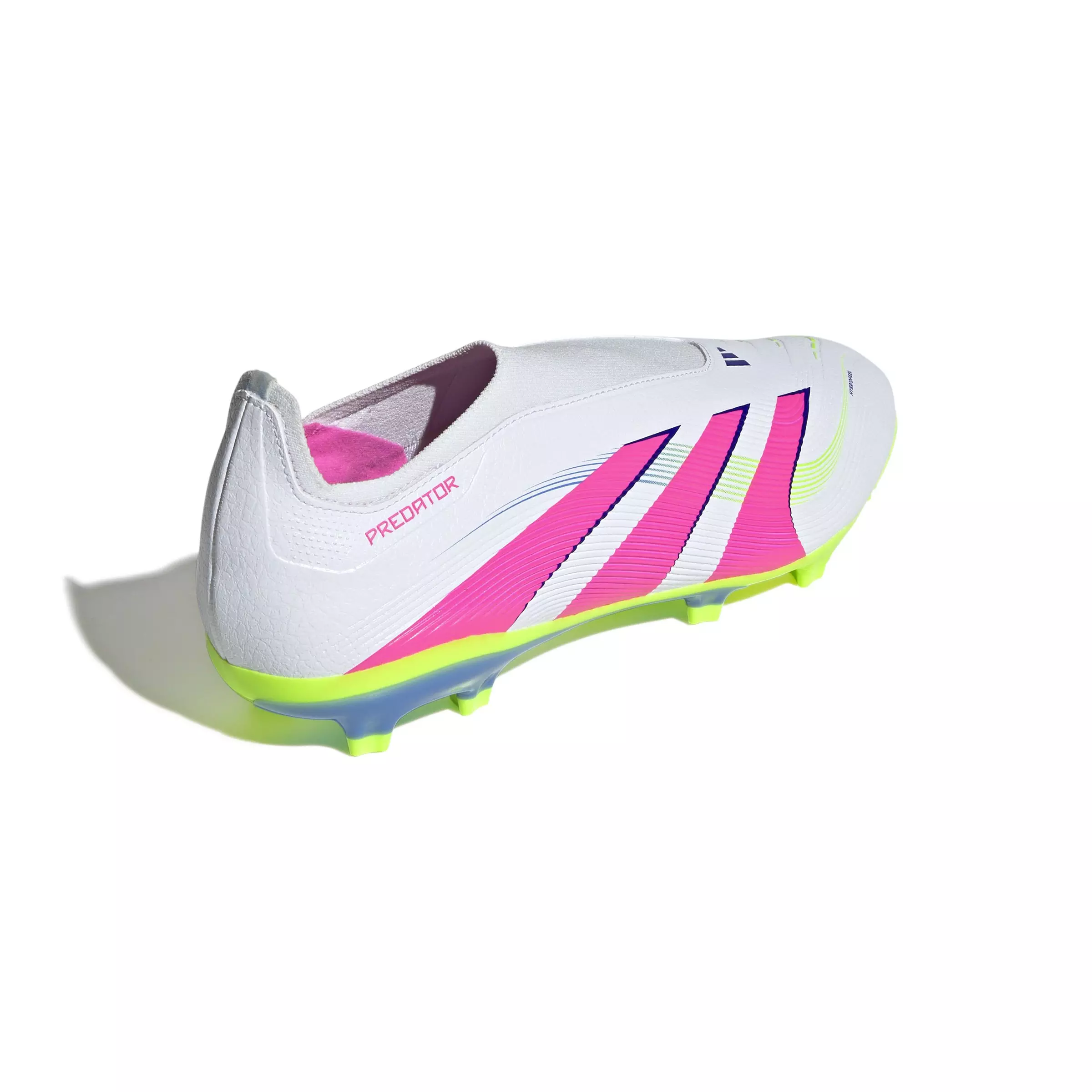 adidas Predator League Laceless MG "Ftwr White/Lucid Pink/Lucid Lemon" Unisex Soccer Cleat - WHITE/PINK/LEMON