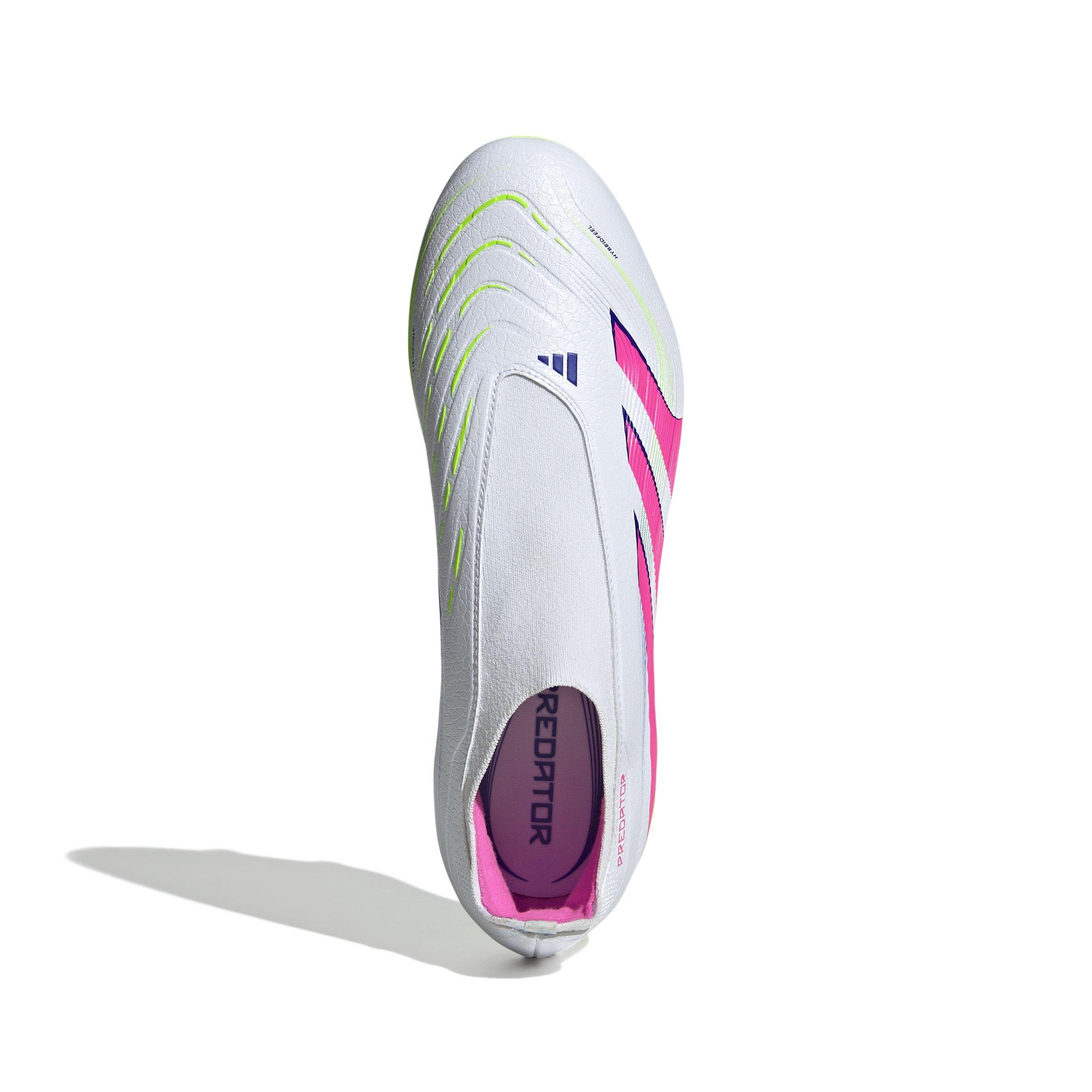 adidas Predator League Laceless MG "Ftwr White/Lucid Pink/Lucid Lemon" Unisex Soccer Cleat - WHITE/PINK/LEMON Thumbnail View 5