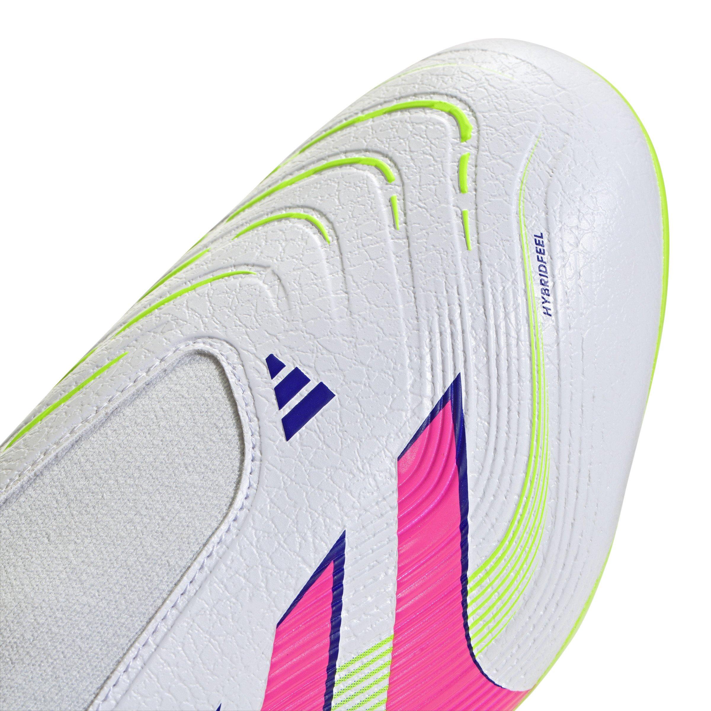 adidas Predator League Laceless MG "Ftwr White/Lucid Pink/Lucid Lemon" Unisex Soccer Cleat - WHITE/PINK/LEMON Thumbnail View 7