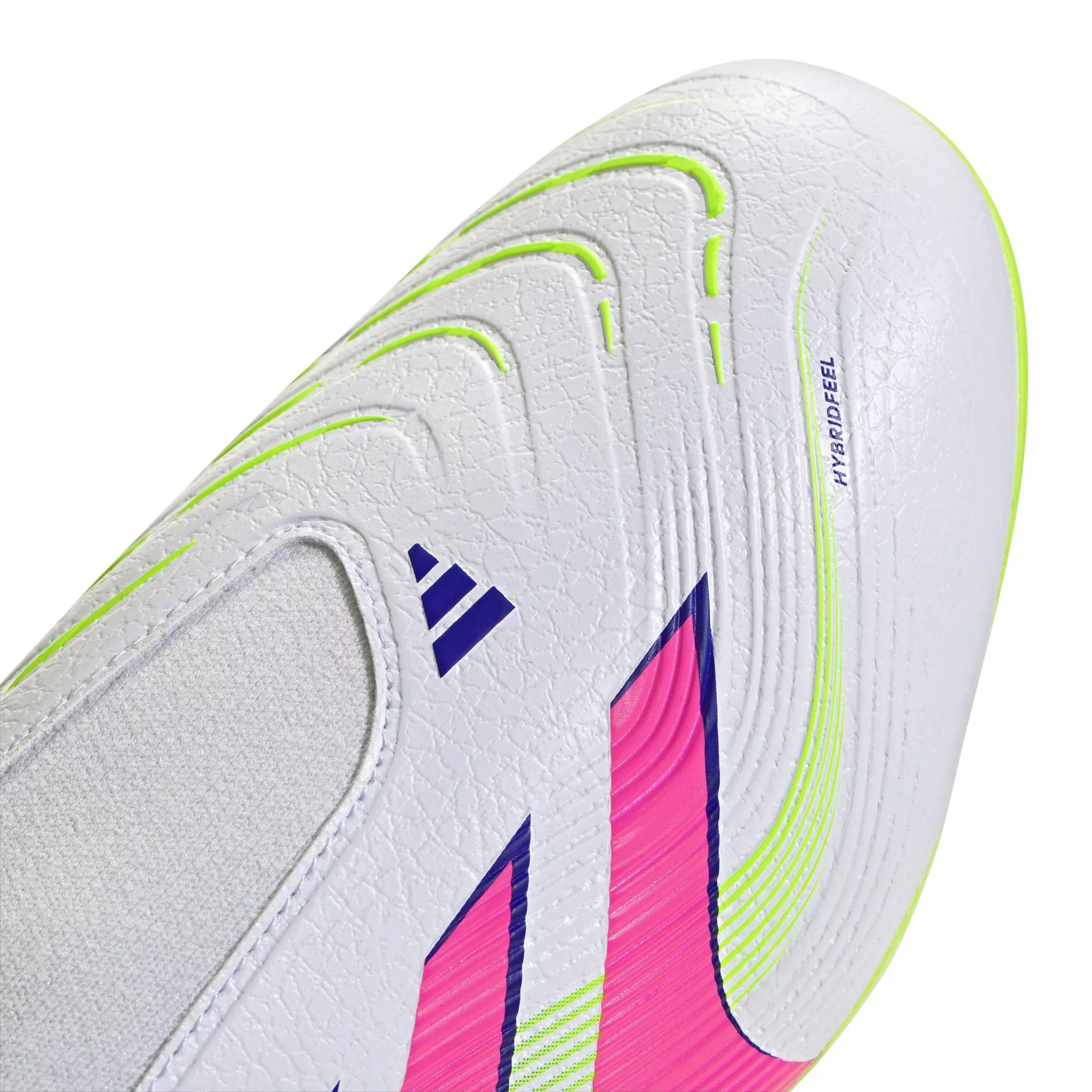 adidas Predator League Laceless MG "Ftwr White/Lucid Pink/Lucid Lemon" Unisex Soccer Cleat - WHITE/PINK/LEMON