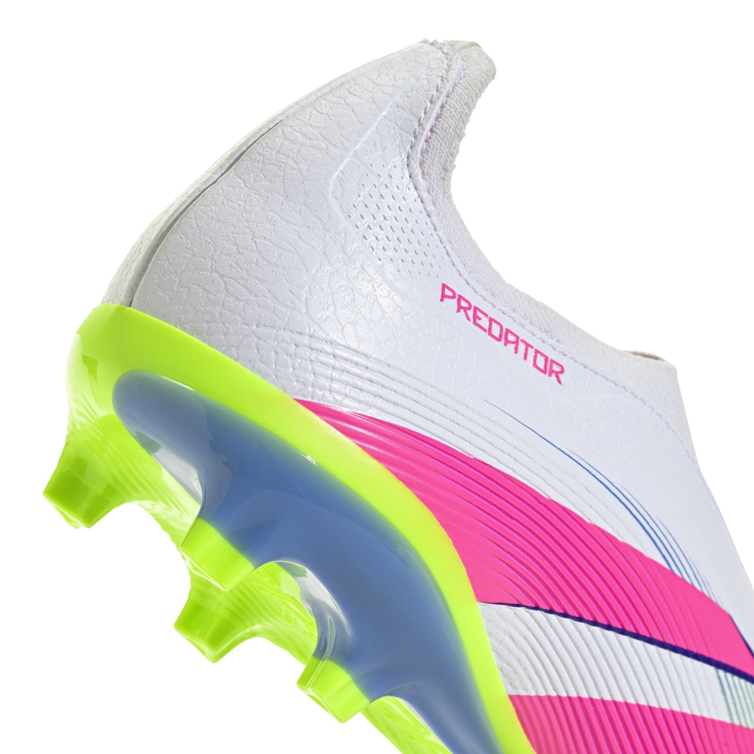 adidas Predator League Laceless MG "Ftwr White/Lucid Pink/Lucid Lemon" Unisex Soccer Cleat - WHITE/PINK/LEMON Thumbnail View 8