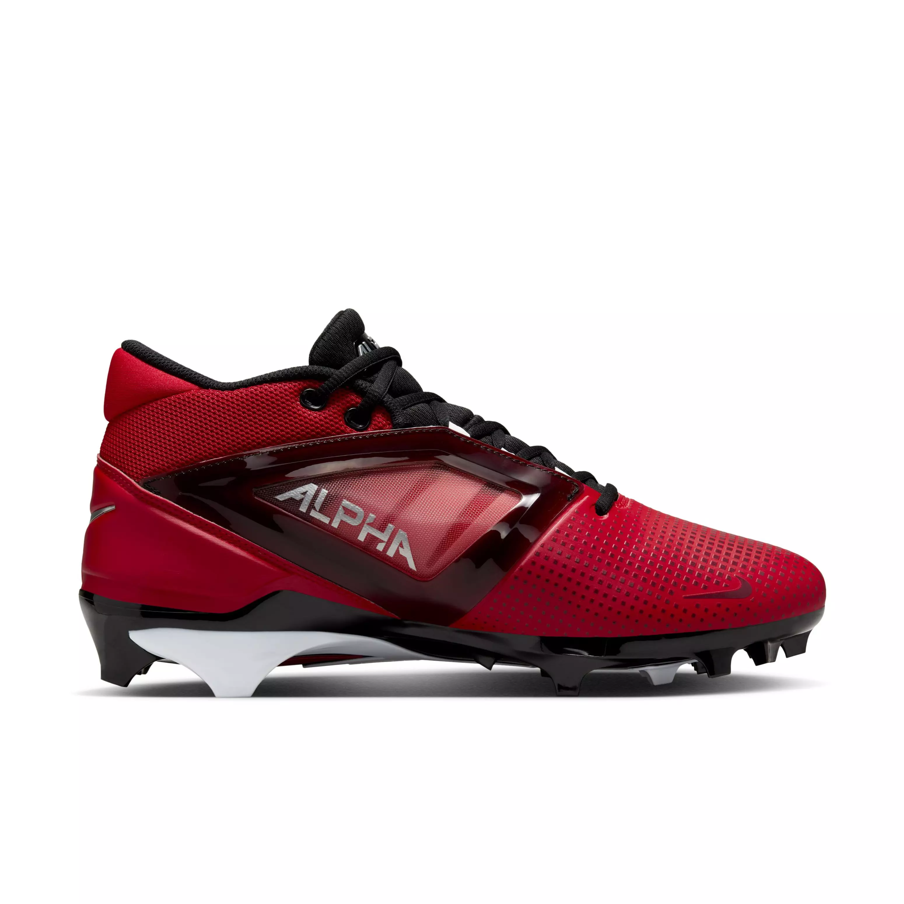 Nike Alpha Menace 4 Pro "University Red/Metallic Silver/Team Red/White" Men's Football Cleat - RED/SILVER/RED/WHITE