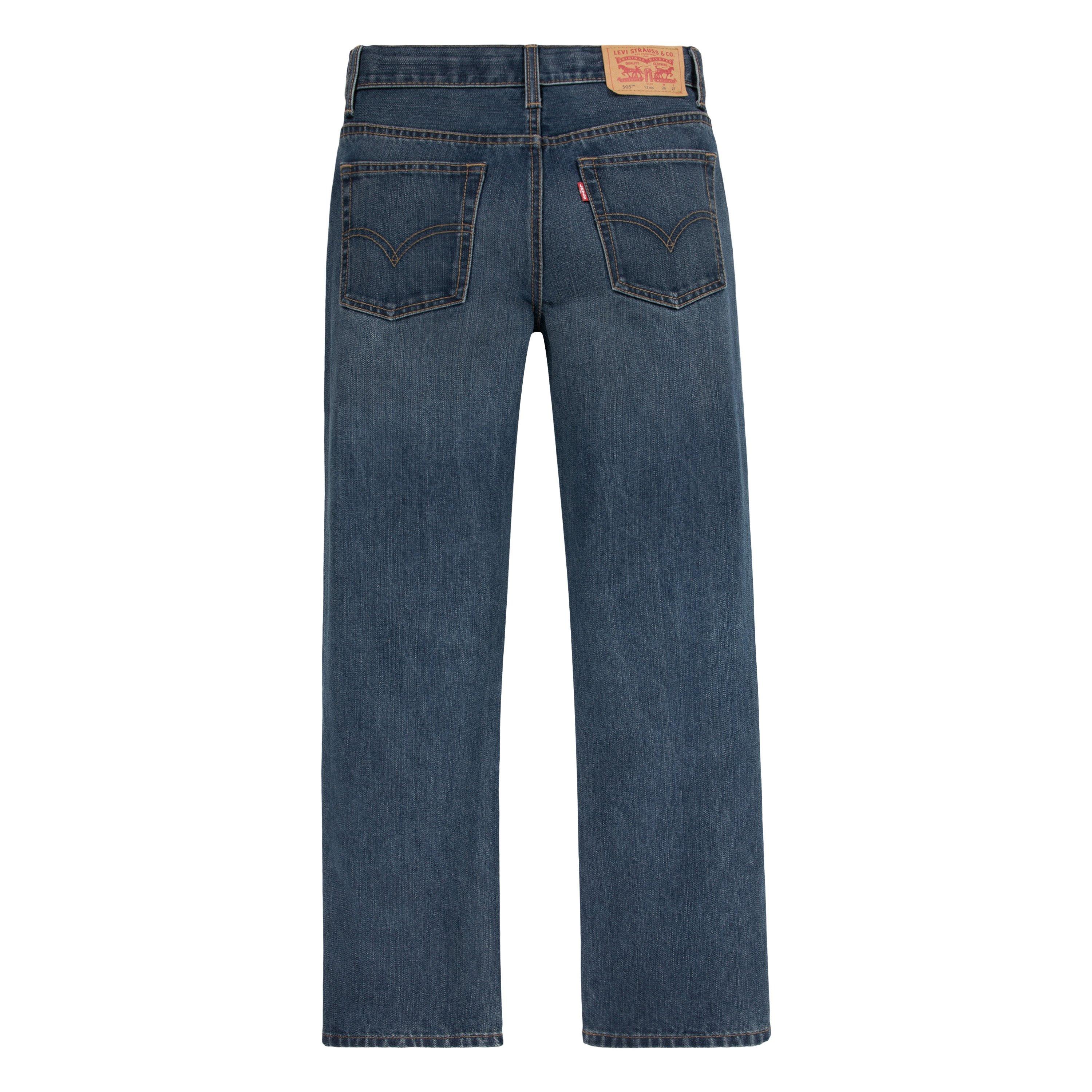 Levi's 505 Regular Fit Big Boys' Navy Wash Denim Jeans