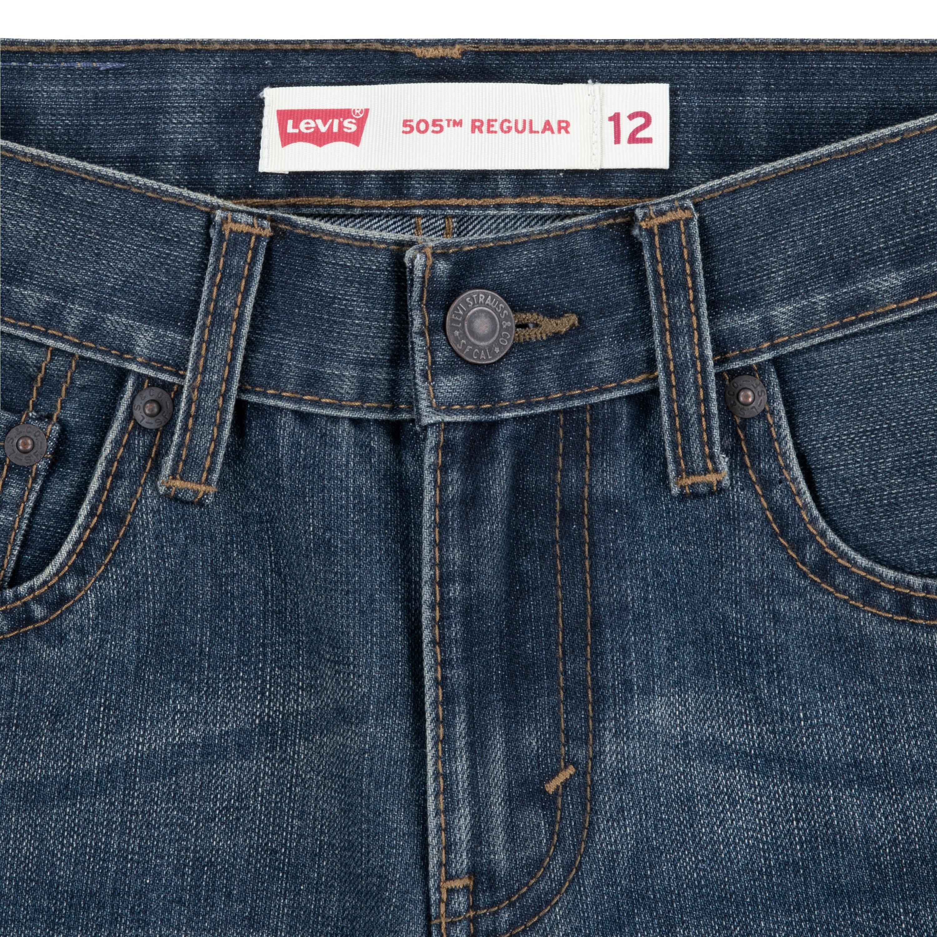 Levi's 505 Regular Fit Big Boys' Navy Wash Denim Jeans