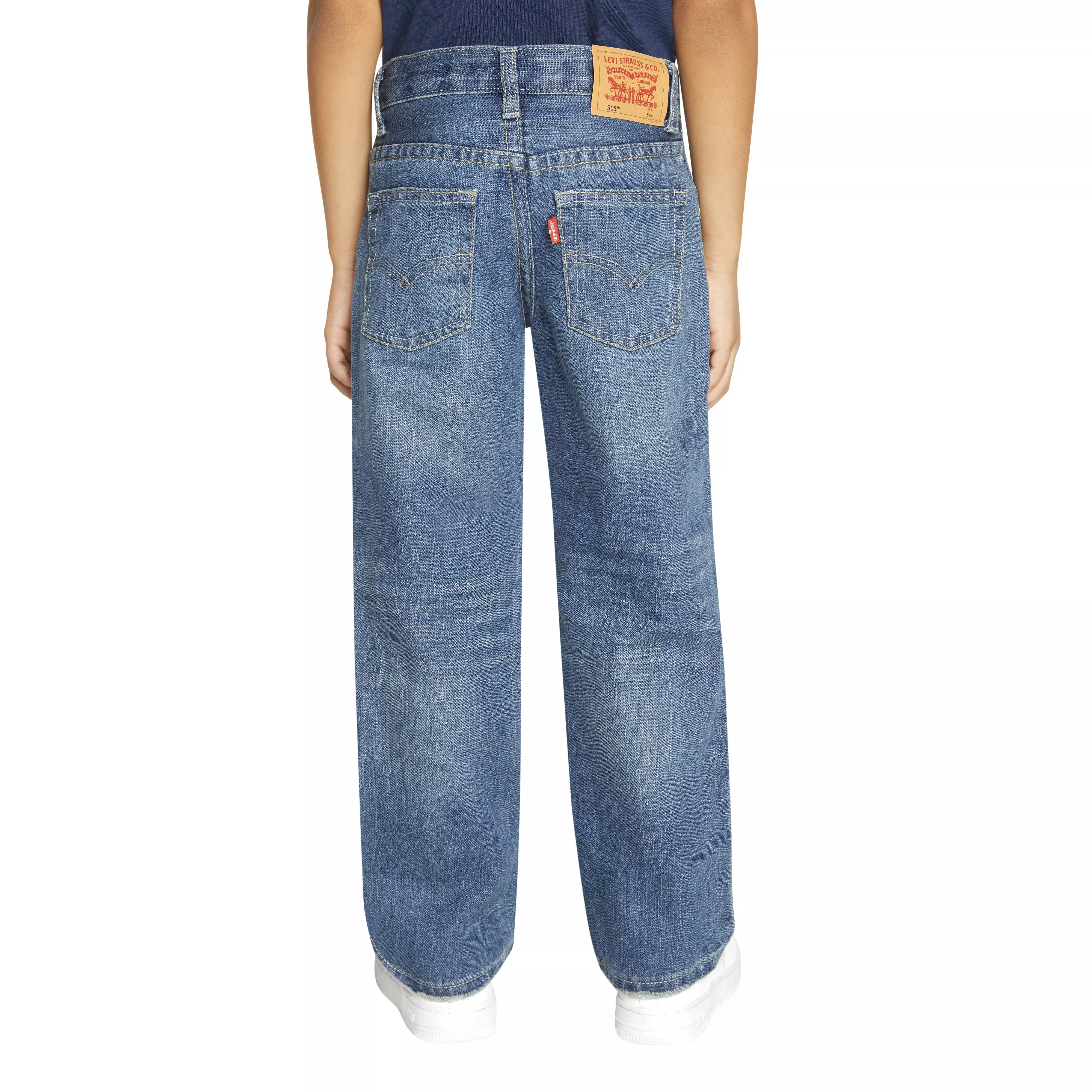 Levi's Little Boys' 505 Regular Fit Medium Blue Wash Denim Jeans - BLUE