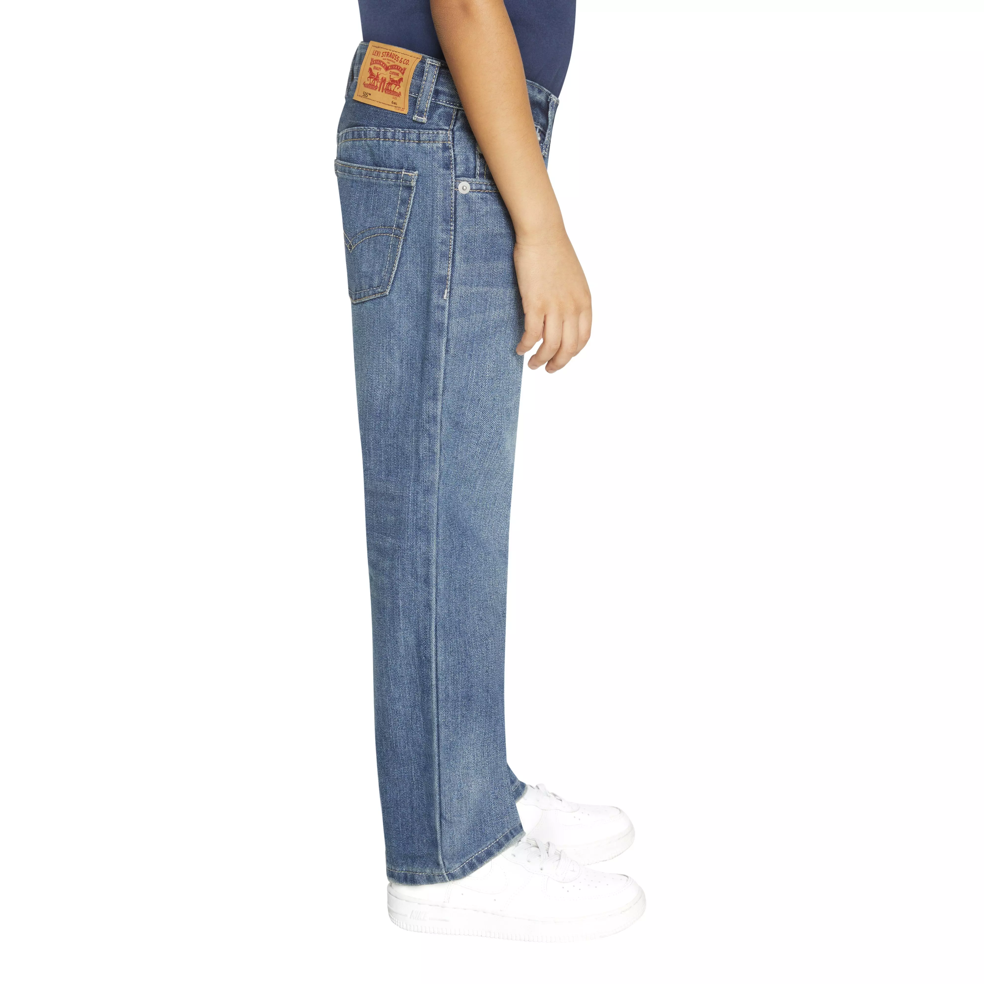 Levi's Little Boys' 505 Regular Fit Medium Blue Wash Denim Jeans - BLUE