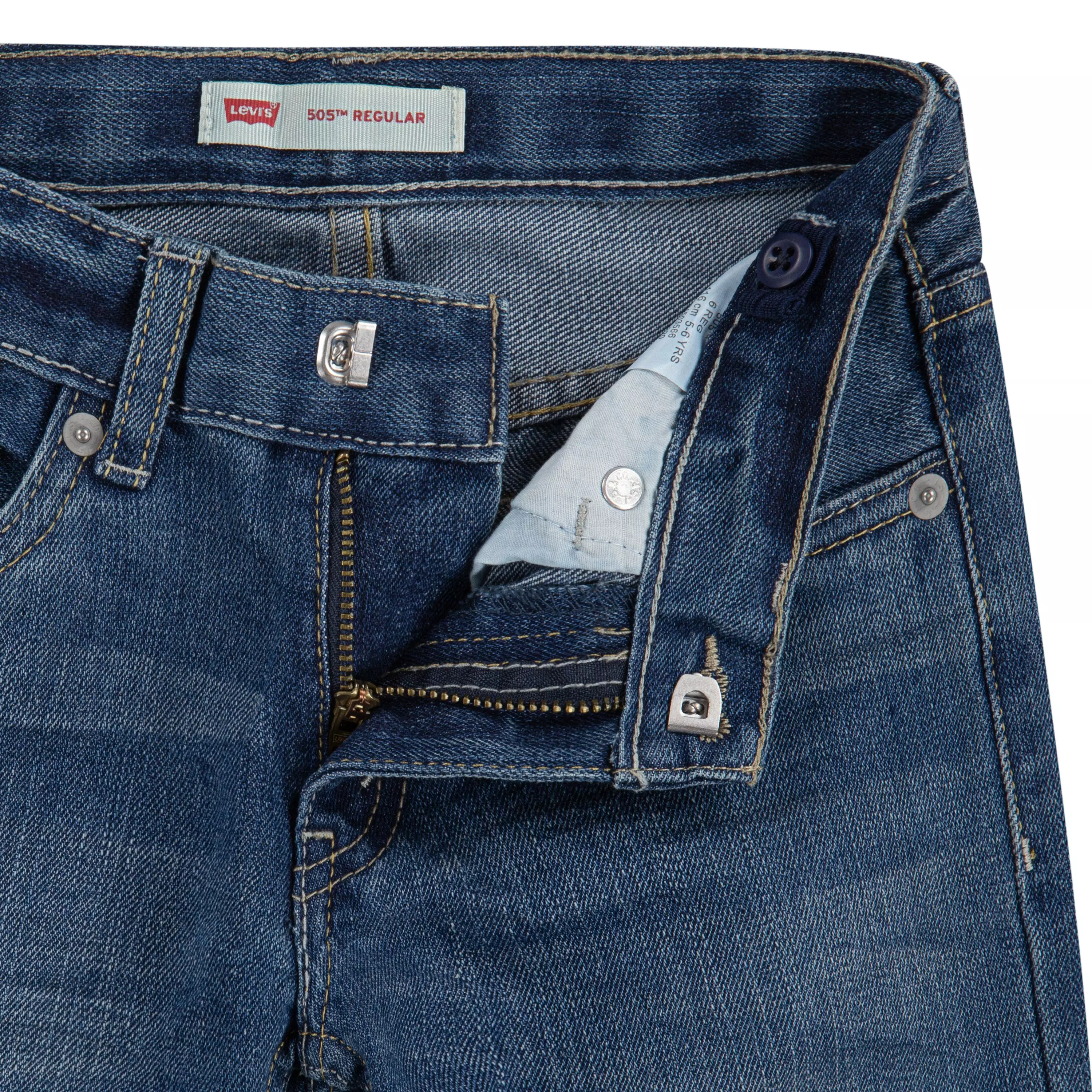 Levi's Little Boys' 505 Regular Fit Medium Blue Wash Denim Jeans - BLUE