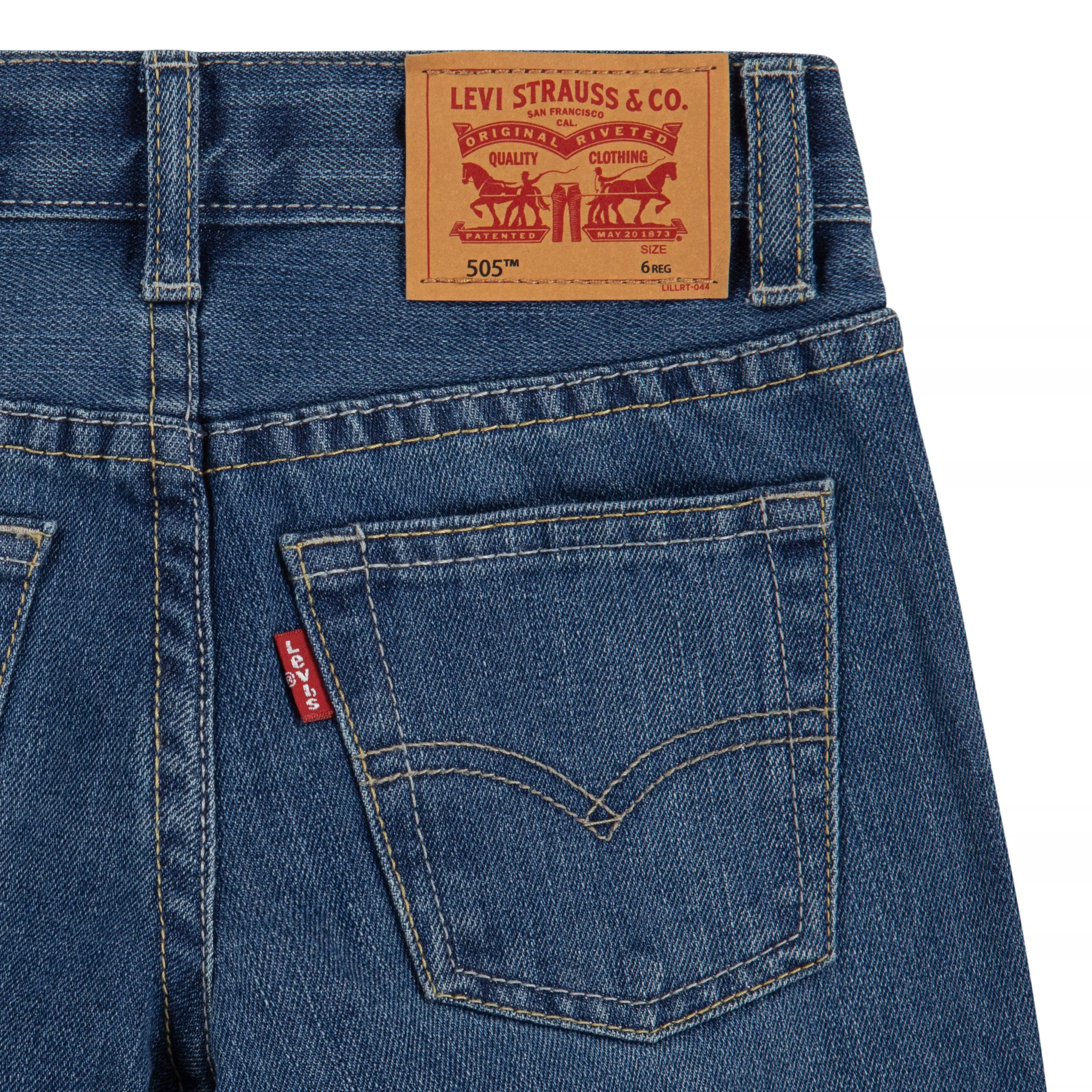 Levi's Little Boys' 505 Regular Fit Medium Blue Wash Denim Jeans - BLUE