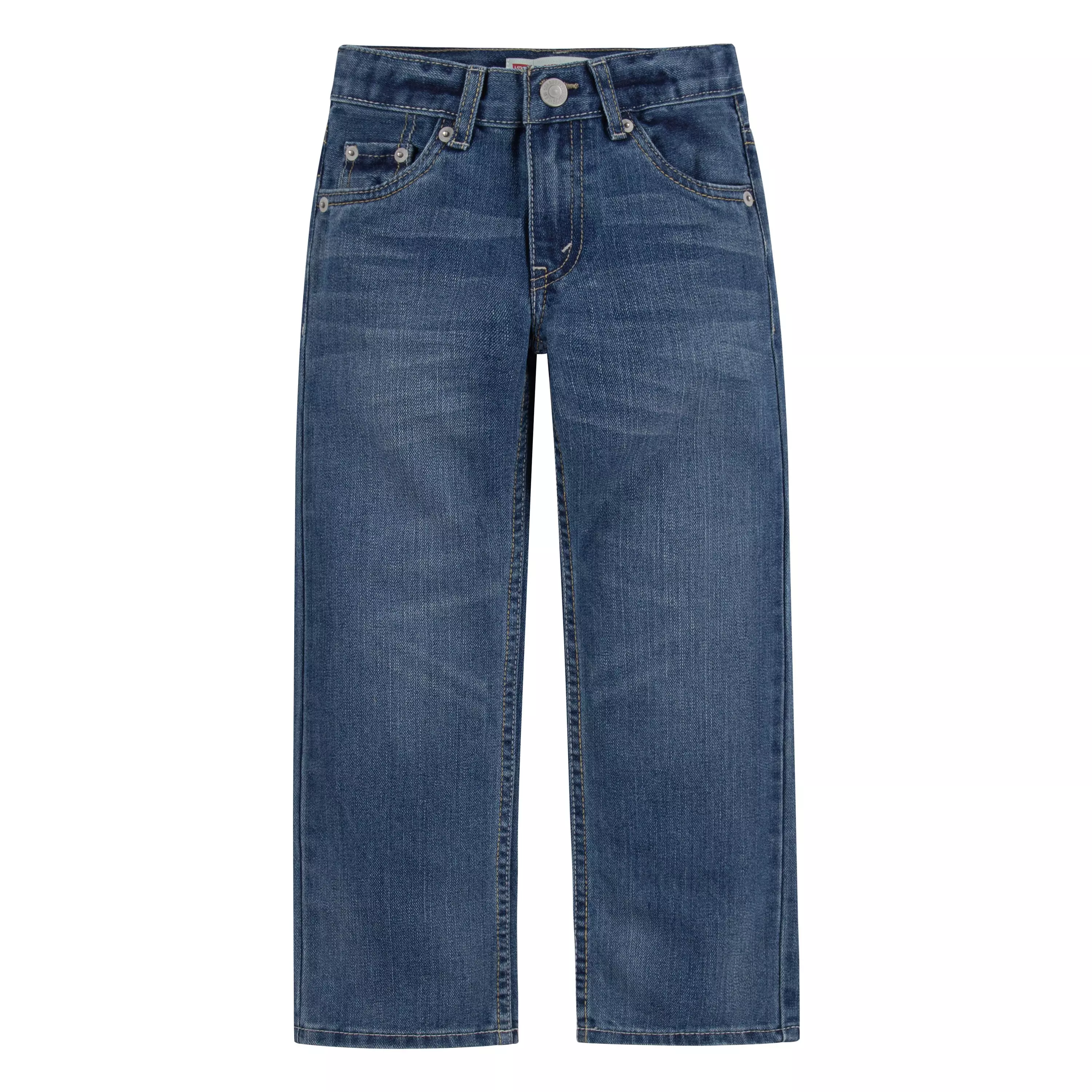 Levi's Little Boys' 505 Regular Fit Medium Blue Wash Denim Jeans - BLUE
