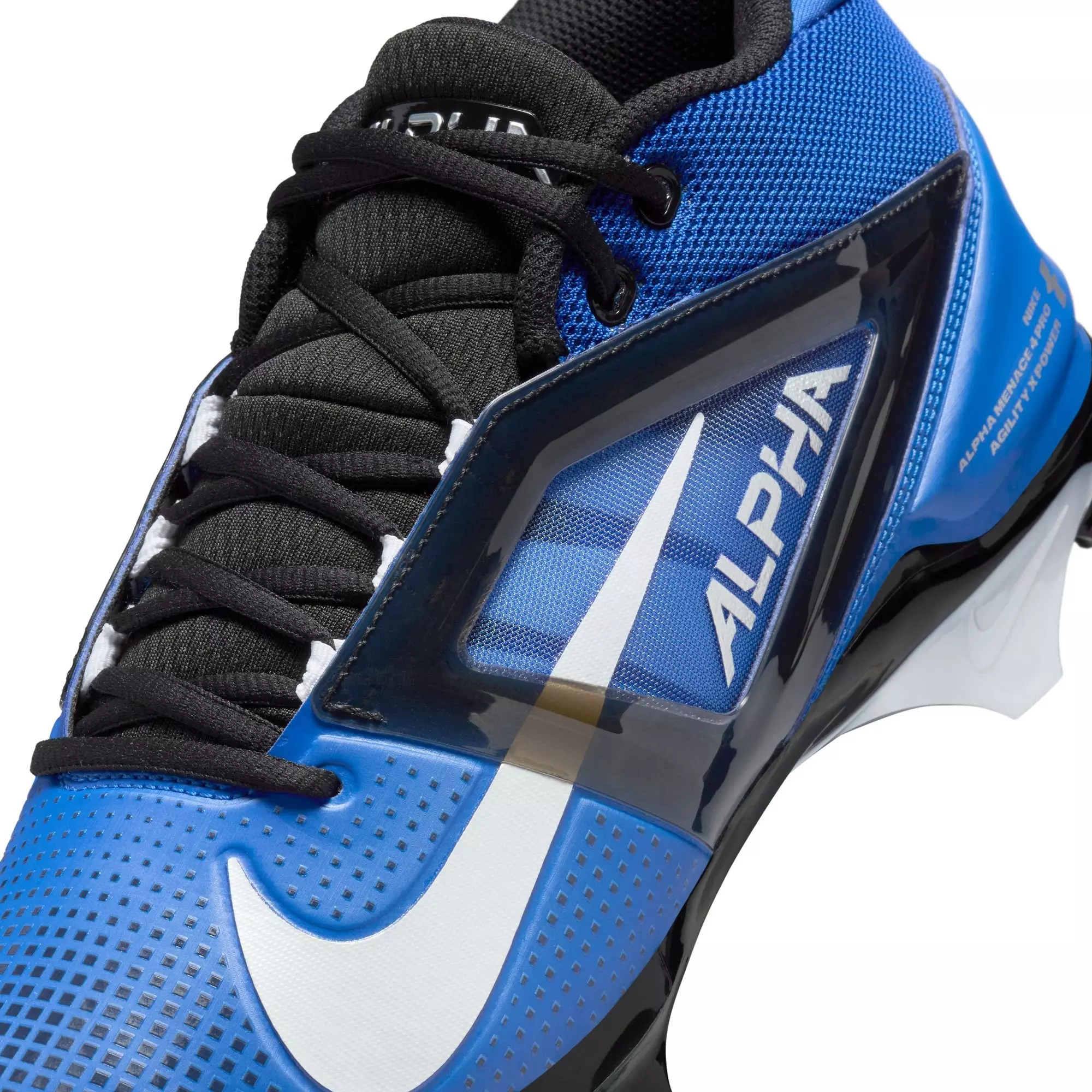 Nike Alpha Menace 4 Pro "Hyper Royal/Metallic Silver/Midnight Navy/White" Men's Football Cleat - ROYAL/SILVER/NAVY/WHITE