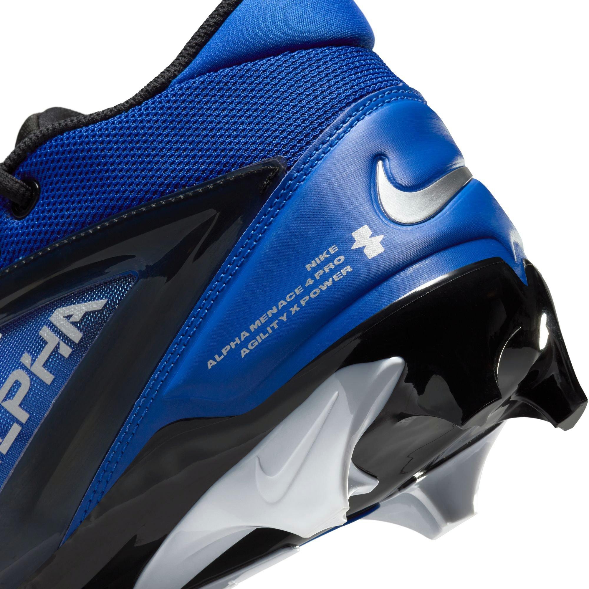 Nike Alpha Menace 4 Pro "Hyper Royal/Metallic Silver/Midnight Navy/White" Men's Football Cleat - ROYAL/SILVER/NAVY/WHITE Thumbnail View 8