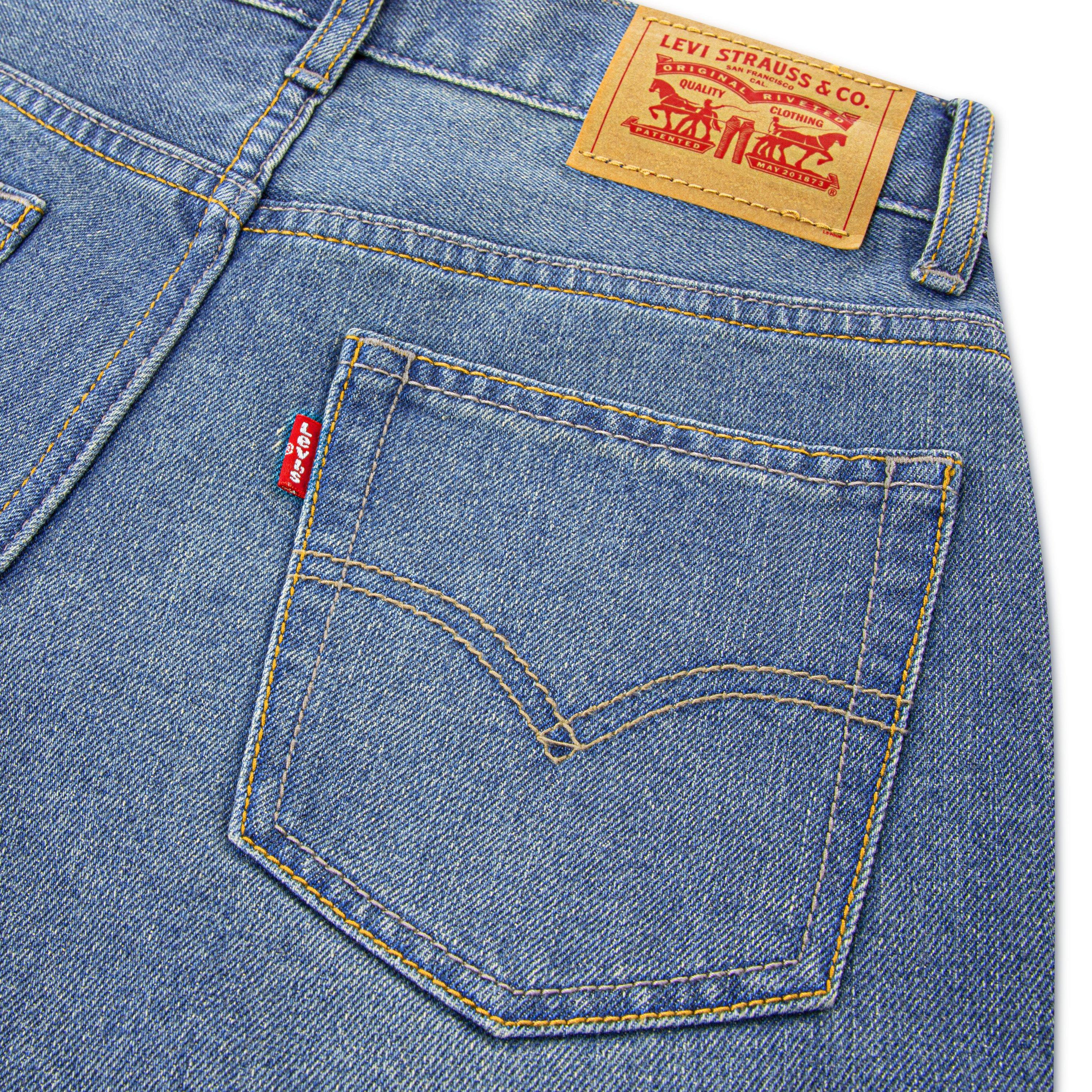 Levi's Big Boys' 505 Regular Fit Medium Blue Wash Denim Jeans - BLUE Thumbnail View 7