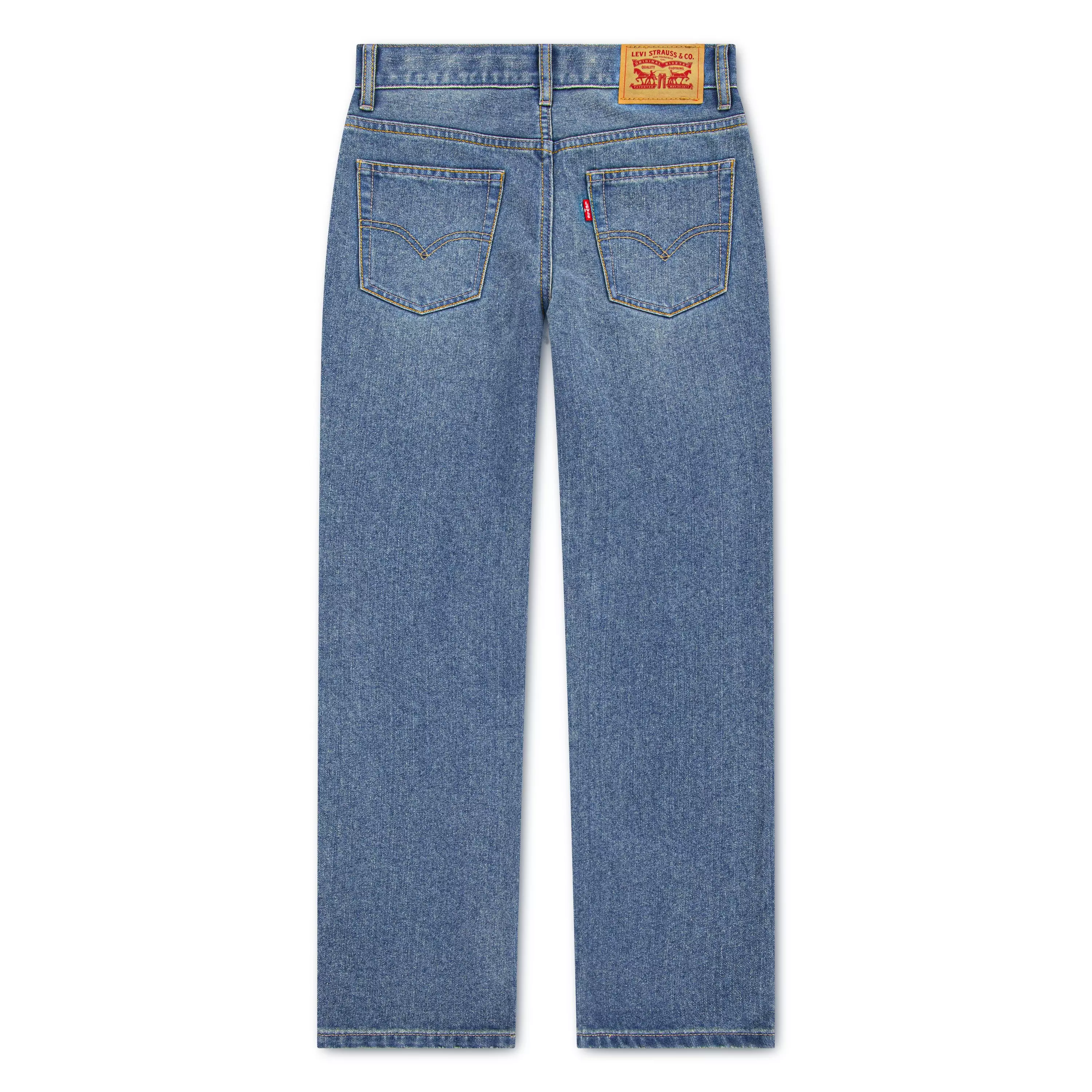 Levi's Big Boys' 505 Regular Fit Medium Blue Wash Denim Jeans - BLUE