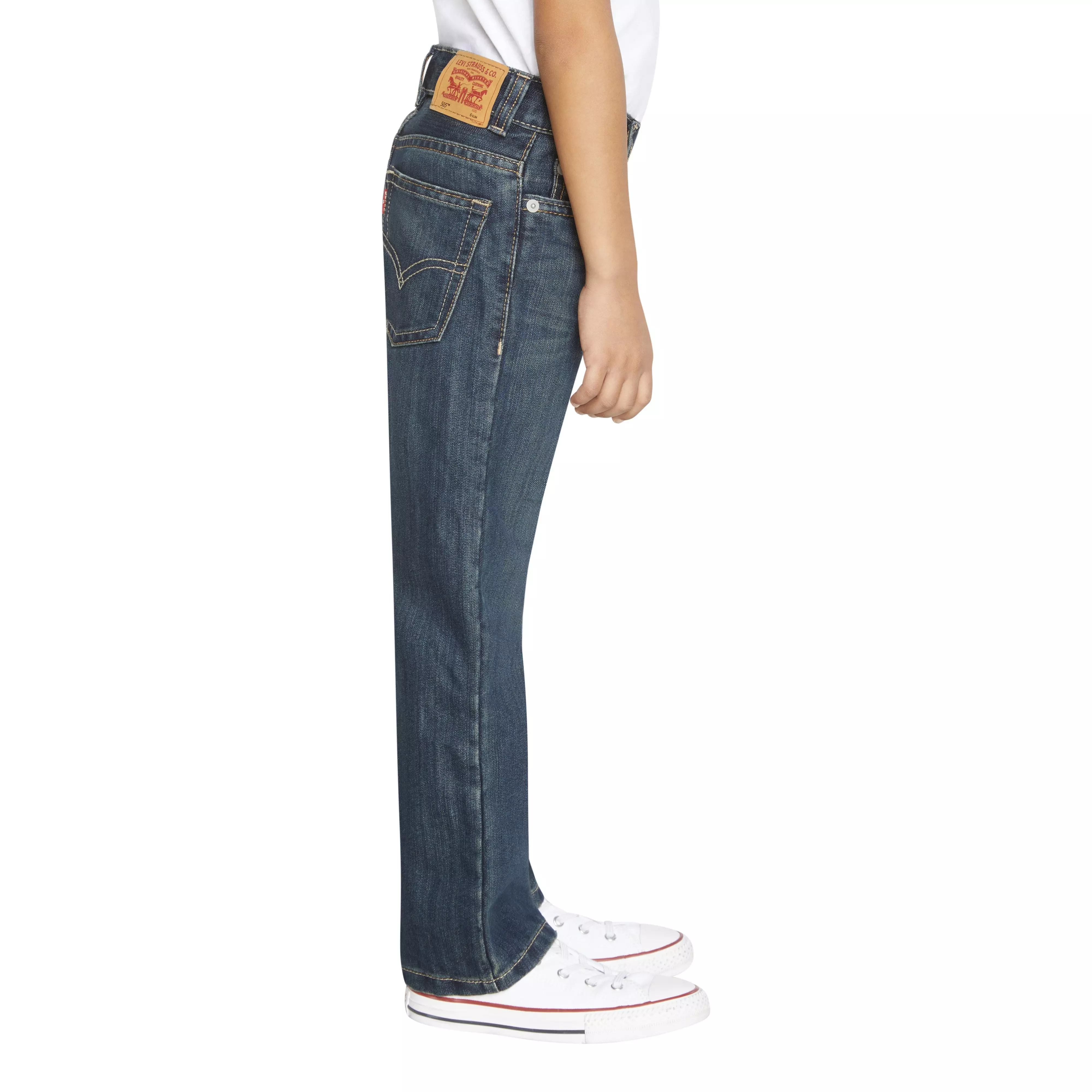 Levi's Little Boys' 505 Regular Fit Dark Blue Wash Denim Jeans - DARK BLUE
