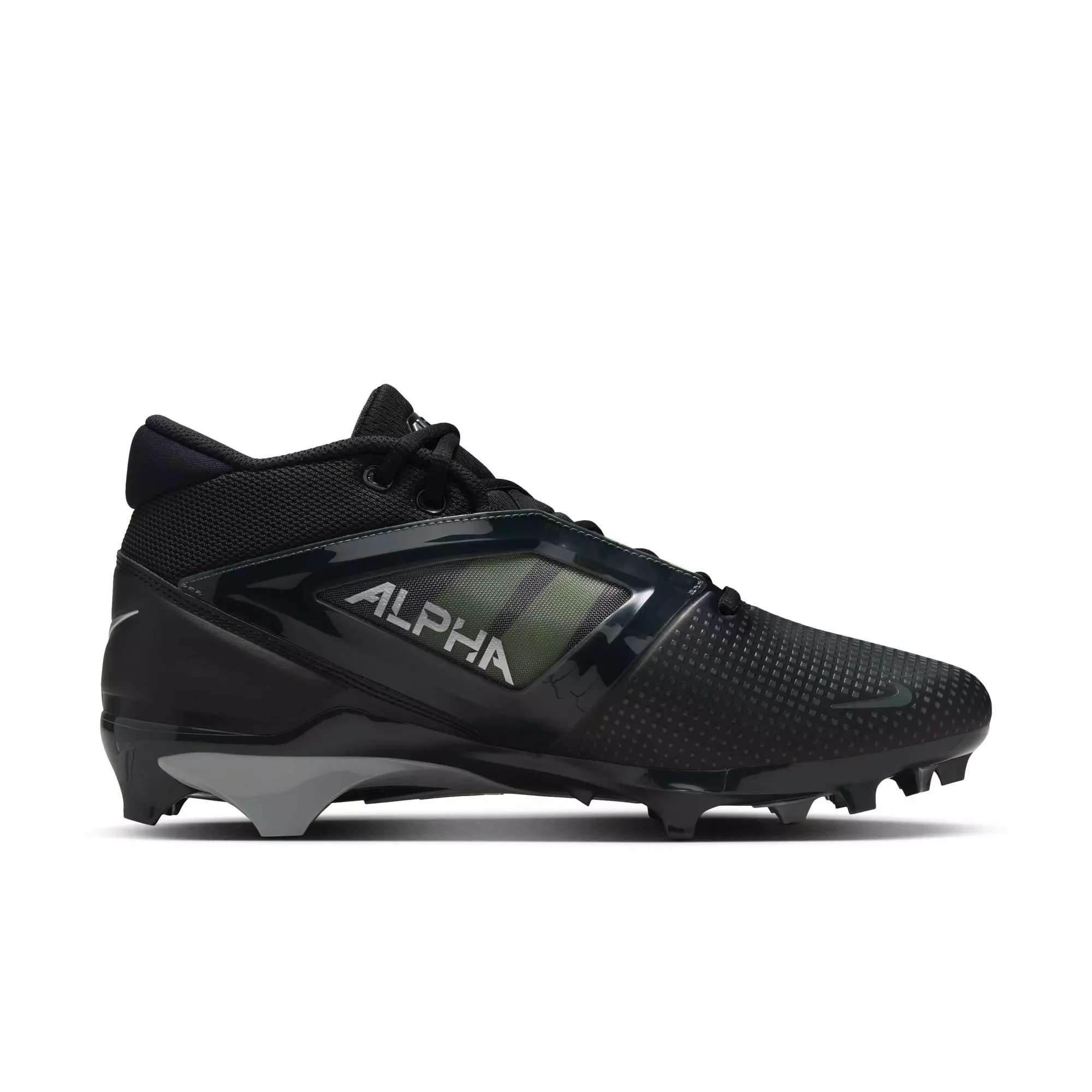 Nike Alpha Menace 4 Pro "Black/Light Smoke Grey/White" Men's Football Cleat - BLACK/LT GREY/WHITE
