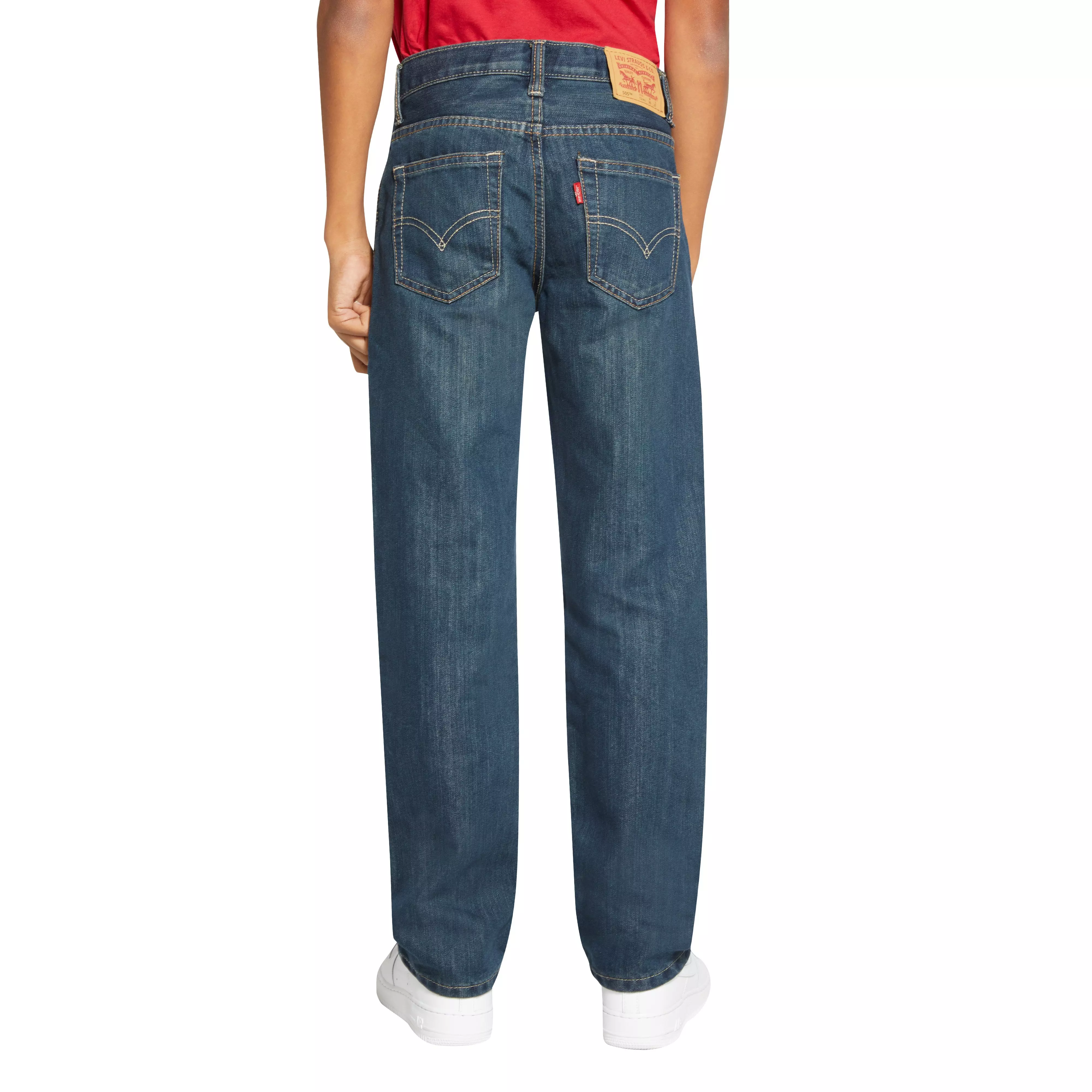 Levi's Big Boys' 505 Regular Fit Dark Blue Wash Denim Jeans - DARK BLUE