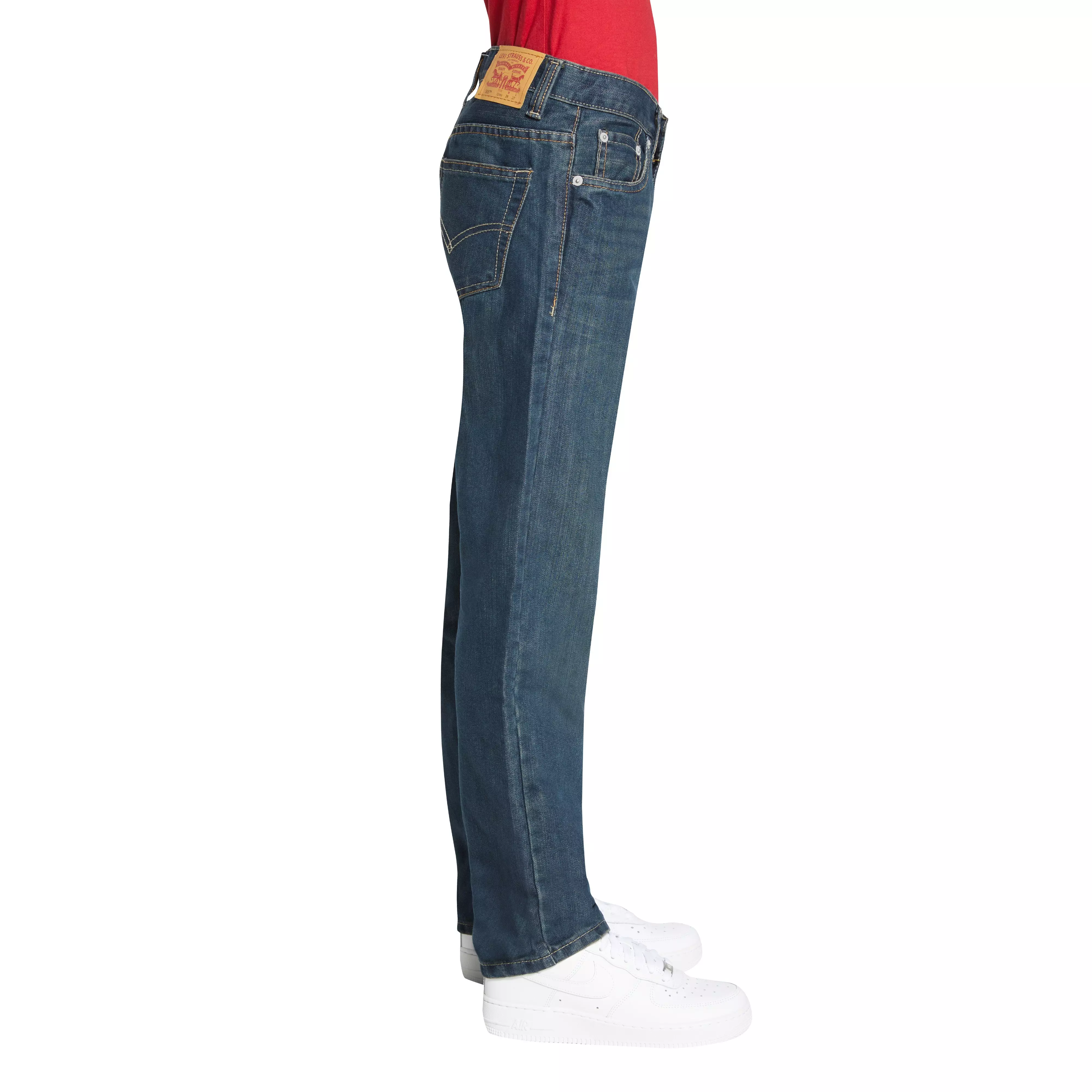 Levi's Big Boys' 505 Regular Fit Dark Blue Wash Denim Jeans - DARK BLUE