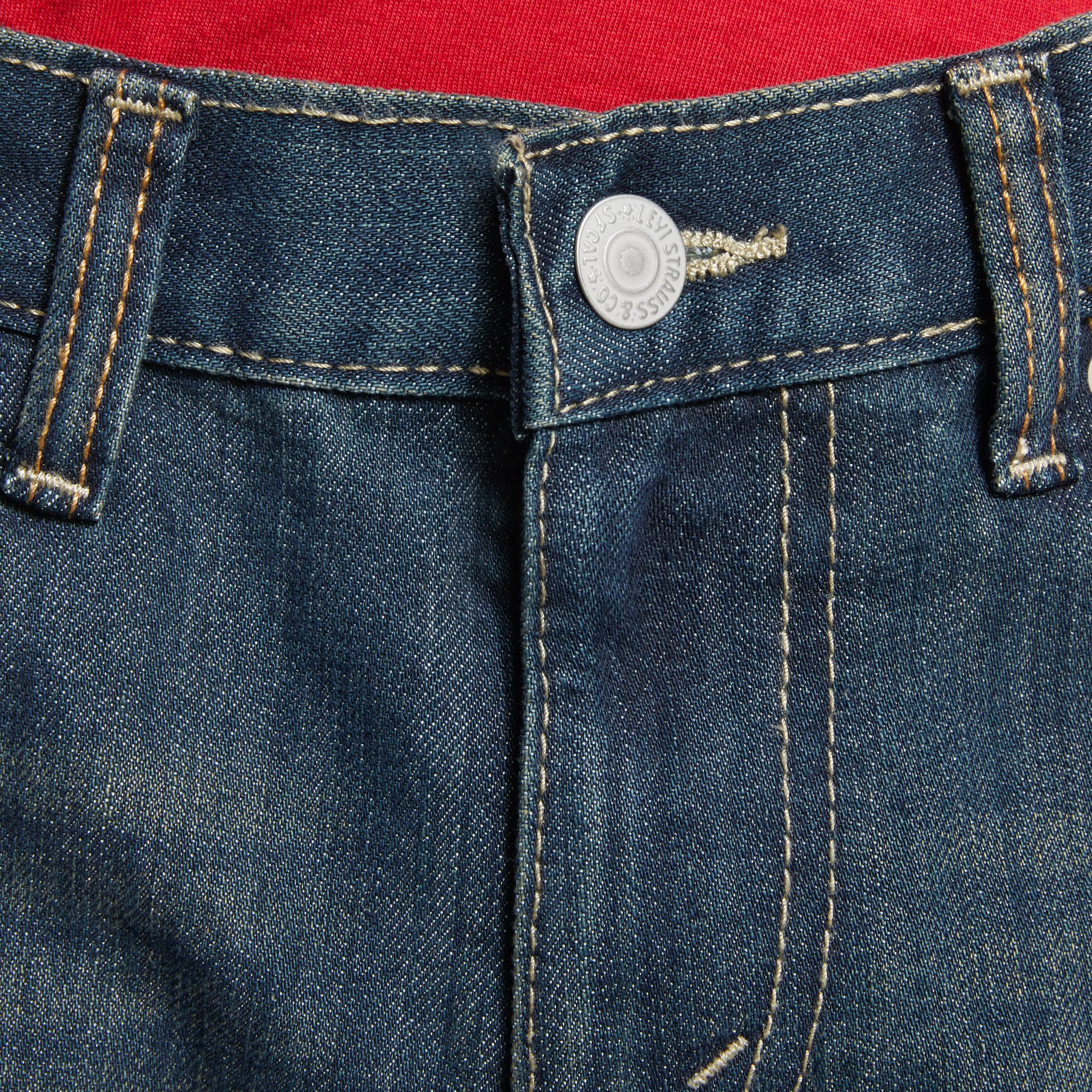 Levi's Big Boys' 505 Regular Fit Dark Blue Wash Denim Jeans - DARK BLUE