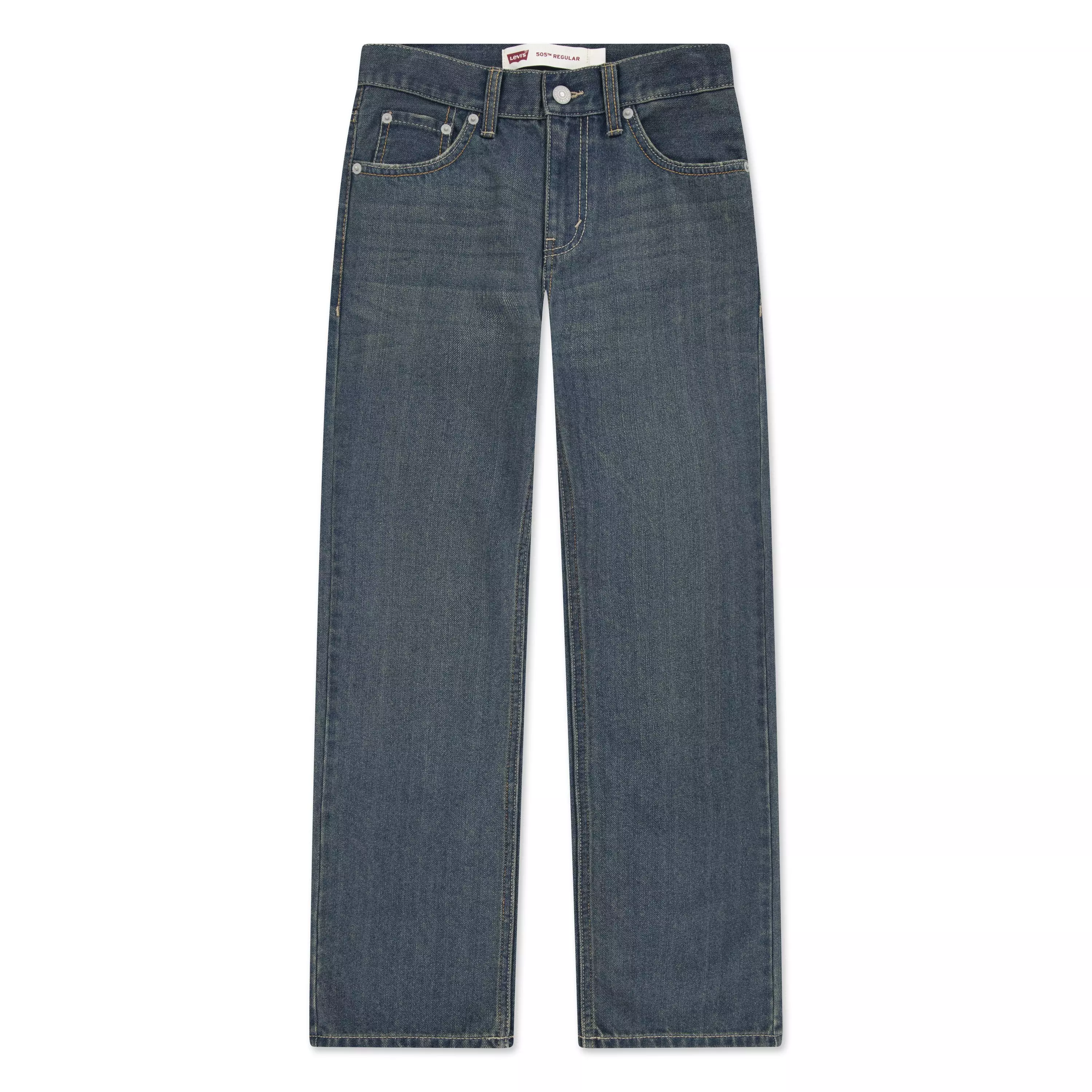 Levi's Big Boys' 505 Regular Fit Dark Blue Wash Denim Jeans - DARK BLUE