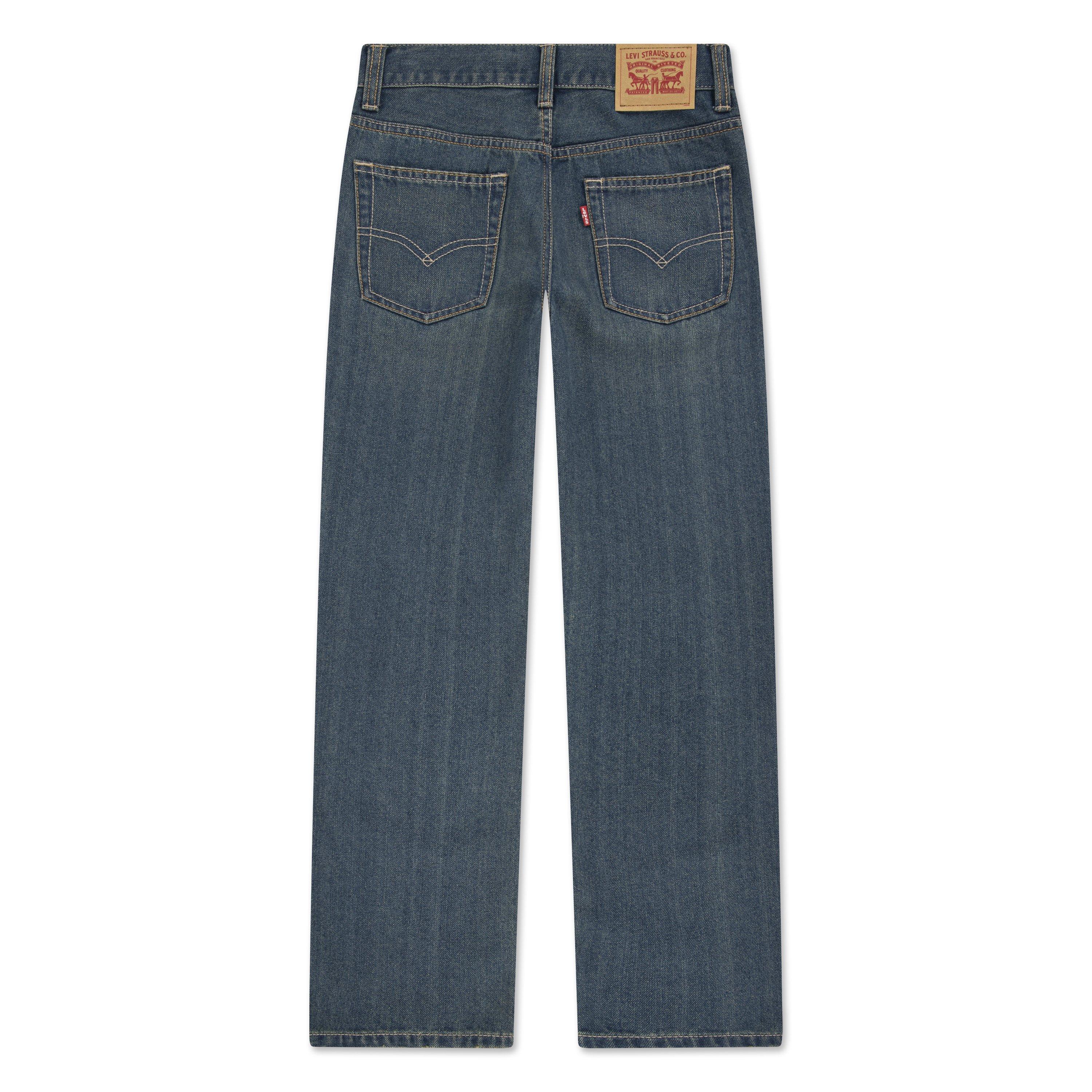 Levi's Big Boys' 505 Regular Fit Dark Blue Wash Denim Jeans - DARK BLUE Thumbnail View 8