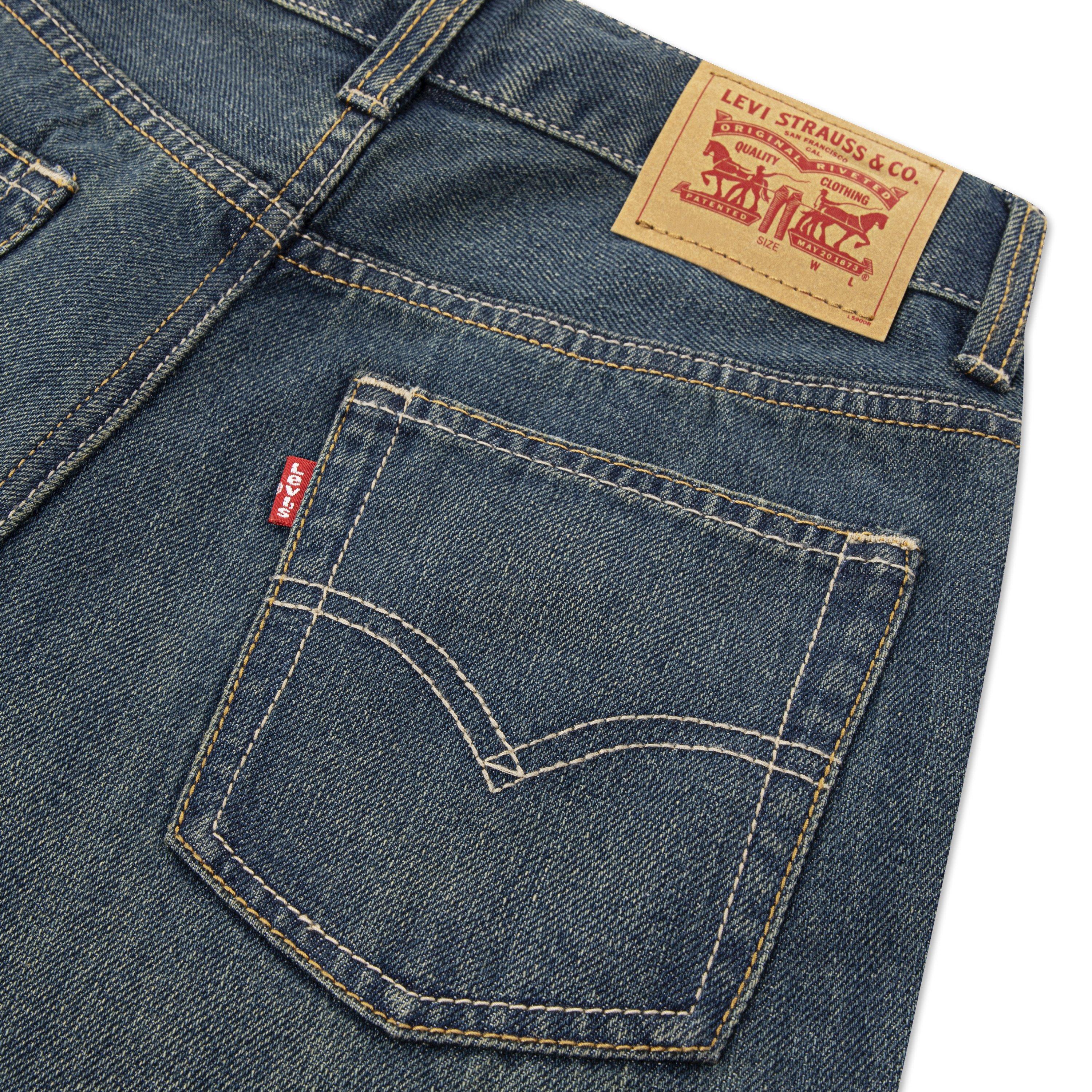 Levi's Big Boys' 505 Regular Fit Dark Blue Wash Denim Jeans - DARK BLUE Thumbnail View 10