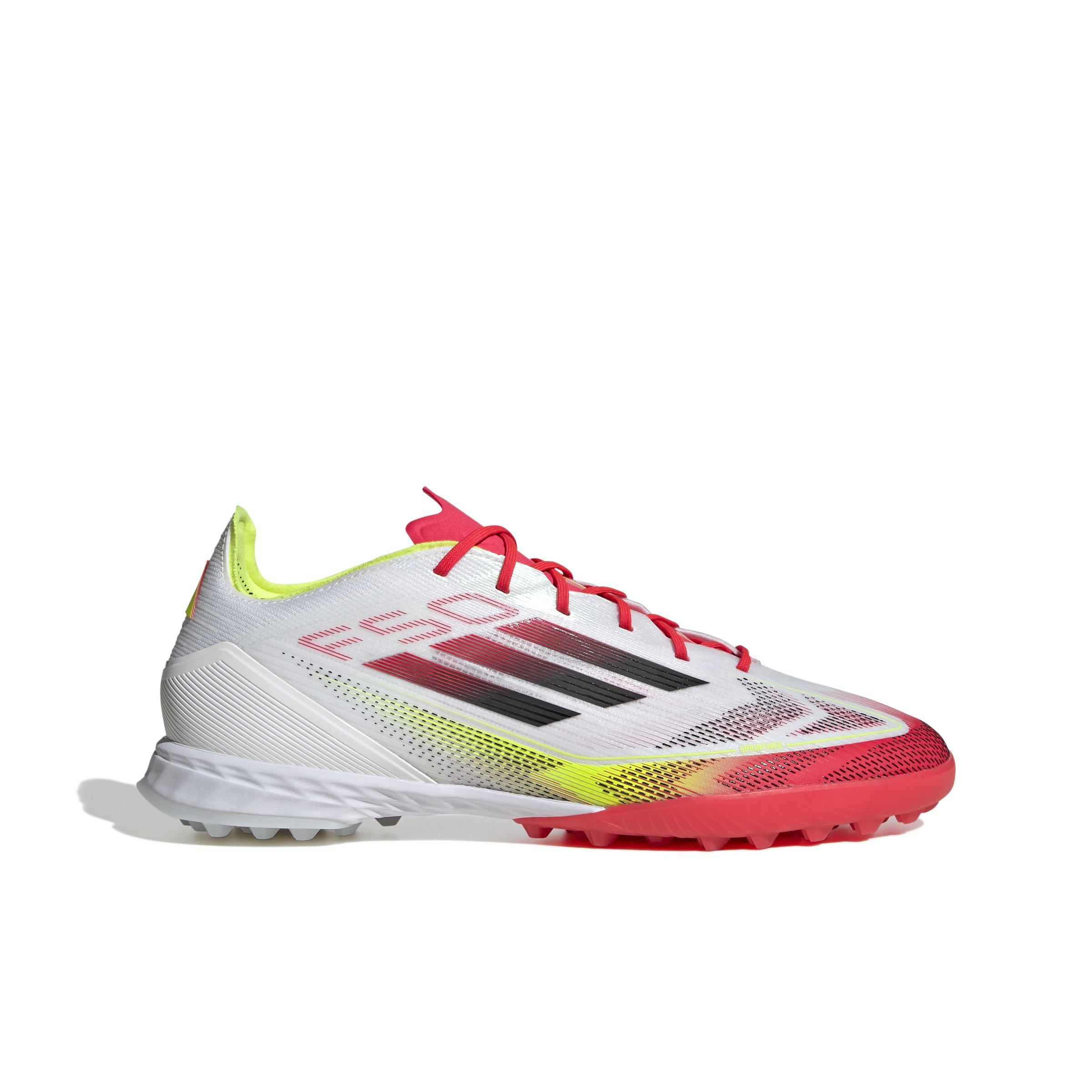 adidas F50 Pro Turf "Ftwr White/Core Black/Solar Yellow" Unisex Soccer Shoe - WHITE/BLACK/YELLOW Thumbnail View 1
