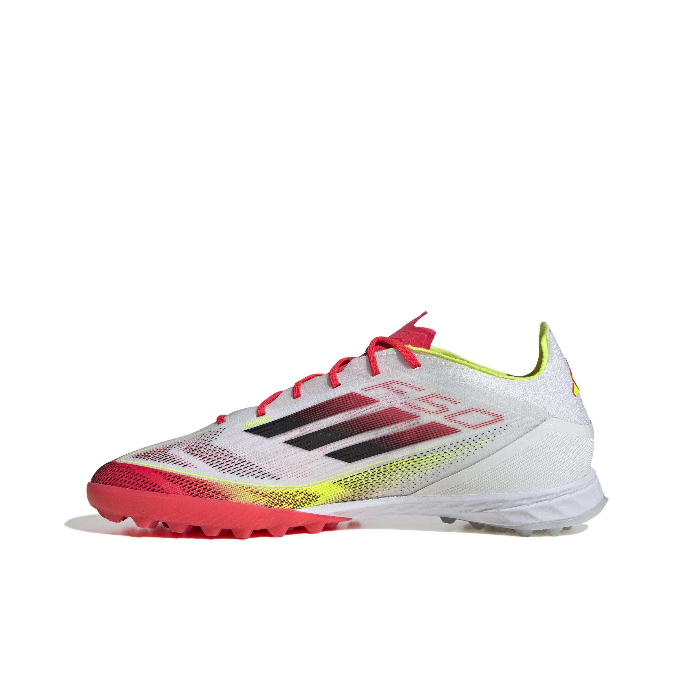 adidas F50 Pro Turf "Ftwr White/Core Black/Solar Yellow" Unisex Soccer Shoe - WHITE/BLACK/YELLOW Thumbnail View 2