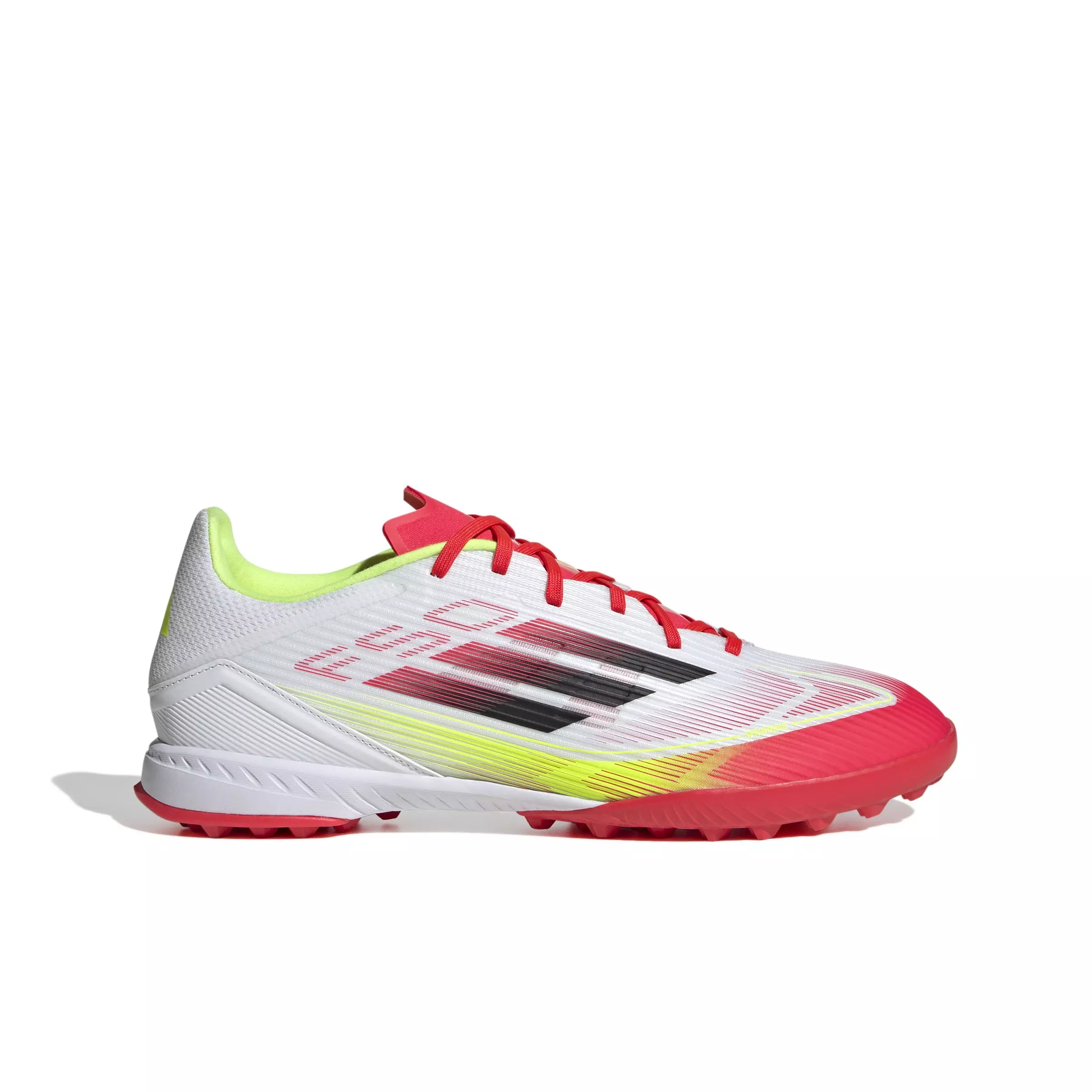 adidas F50 League Turf "Ftwr White/Core Black/Solar Yellow" Unisex Soccer Shoe - WHITE/BLACK/YELLOW