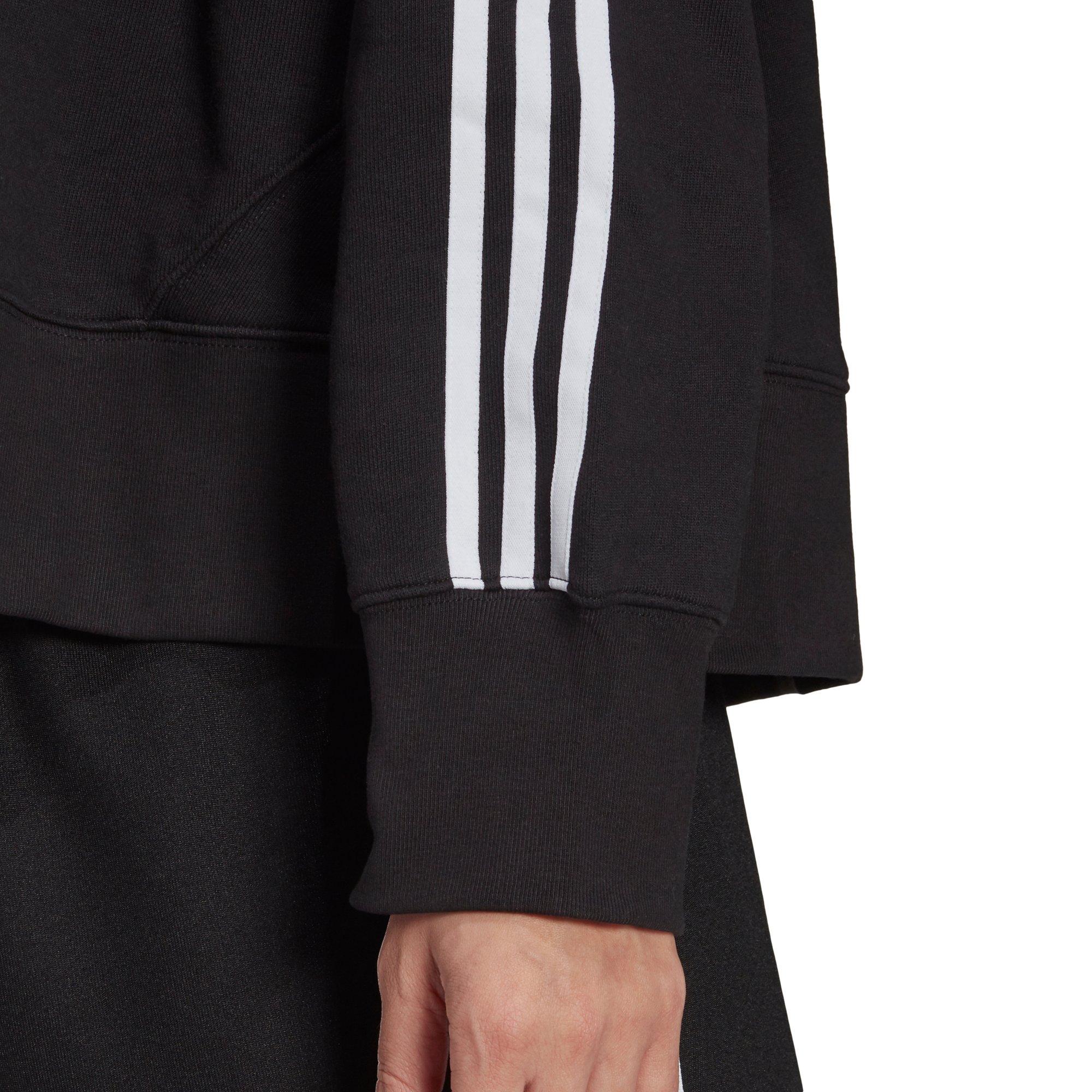 adidas Originals Women's "Black" Adicolor Classics Cropped Hoodie (Plus Size) - BLACK Thumbnail View 4