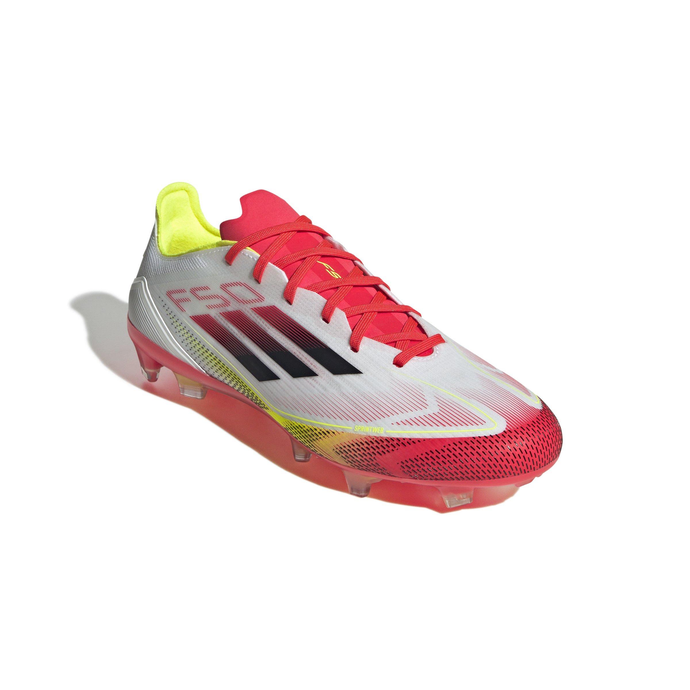 adidas F50 Pro FG "Ftwr White/Core Black/Solar Yellow" Unisex Soccer Cleat - WHITE/BLACK/YELLOW Thumbnail View 3