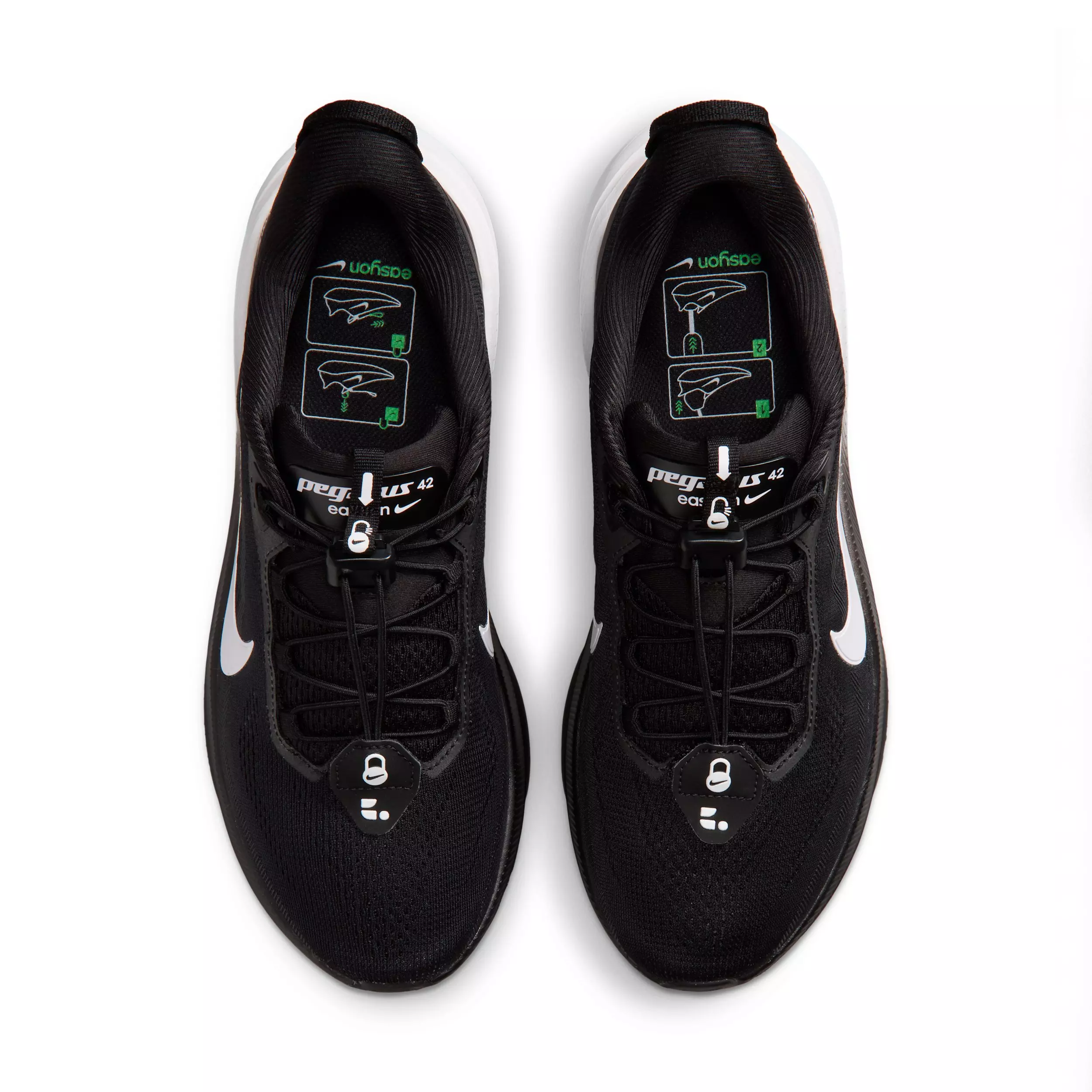 Nike Pegasus 42 EasyOn "Black/Dark Smoke Grey/White" Men's Running Shoe - BLACK/DK GREY/WHITE