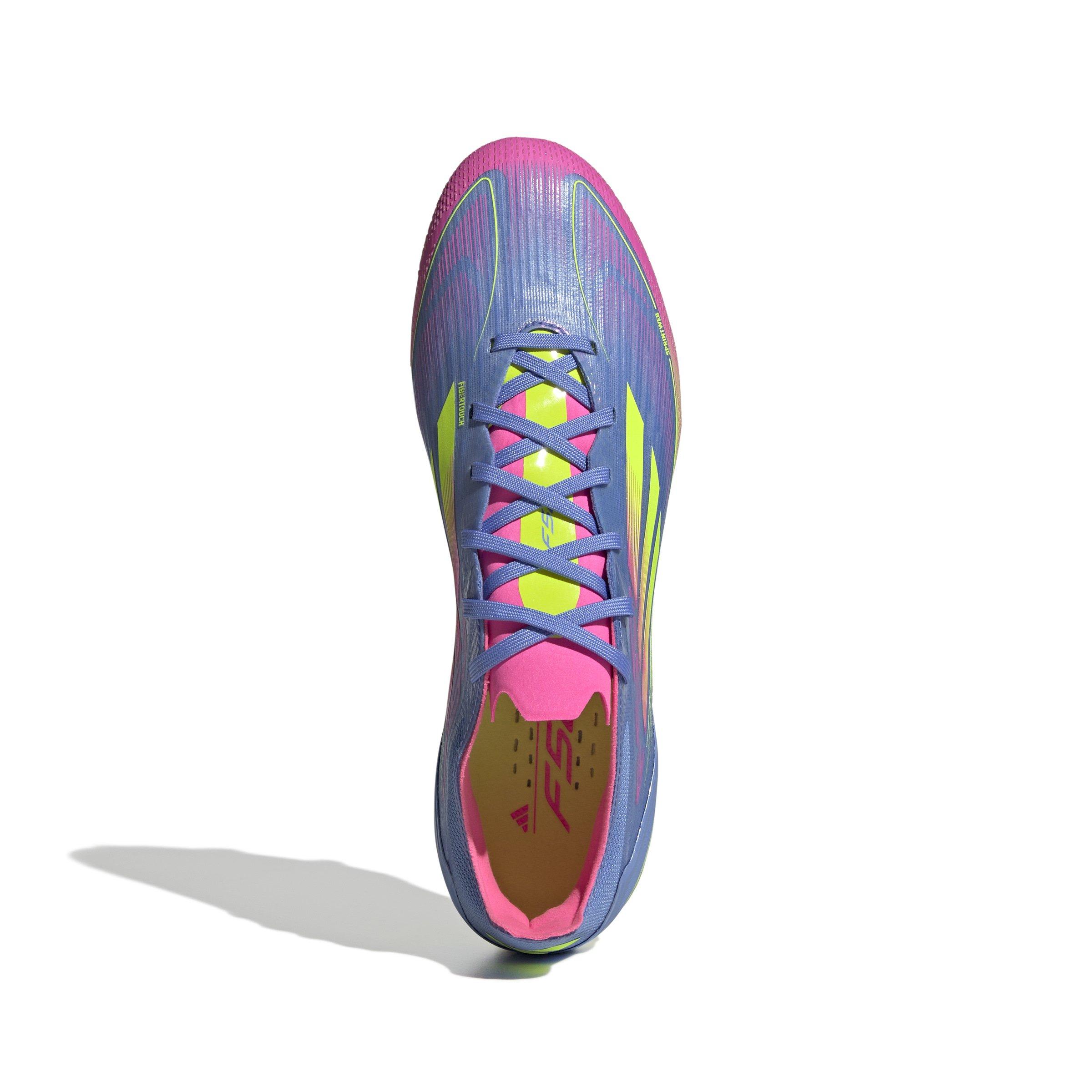 adidas F50 Pro FG "Blue Fusion/Lucid Lemon/Lucid Pink" Unisex Soccer Cleat - BLUE/LEMON/PINK Thumbnail View 5