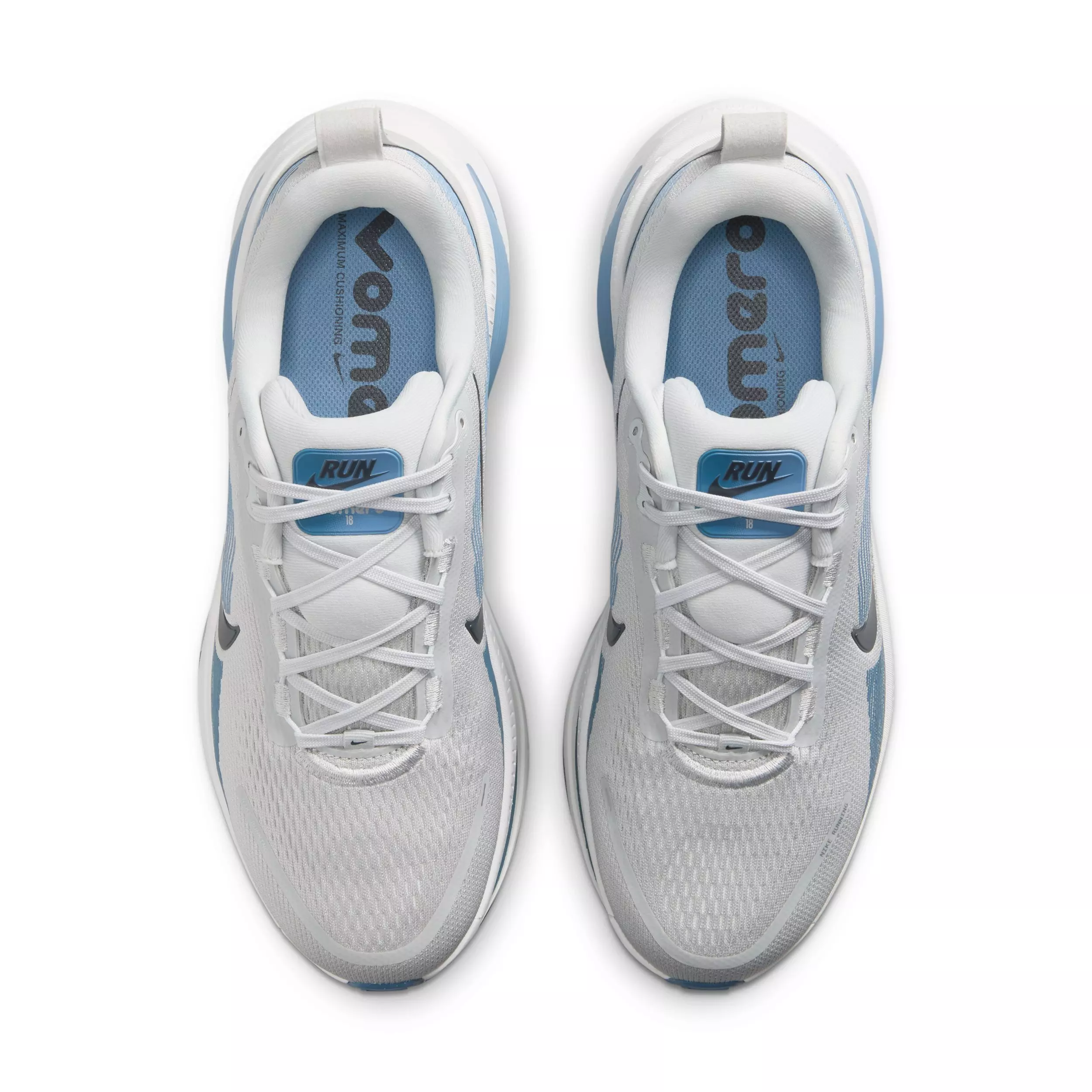 Nike Vomero 18 "Grey Fog/Off White/Work Blue/Dark Obsidian" Men's Running Shoe - GREY/OFF WHITE/BLUE/DK OBIDIAN