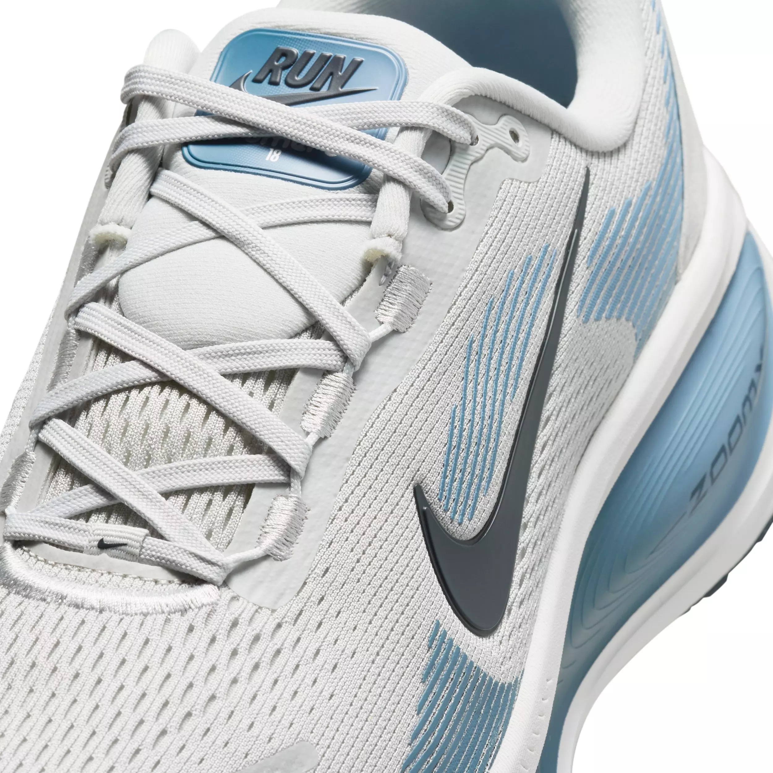 Nike Vomero 18 "Grey Fog/Off White/Work Blue/Dark Obsidian" Men's Running Shoe - GREY/OFF WHITE/BLUE/DK OBIDIAN