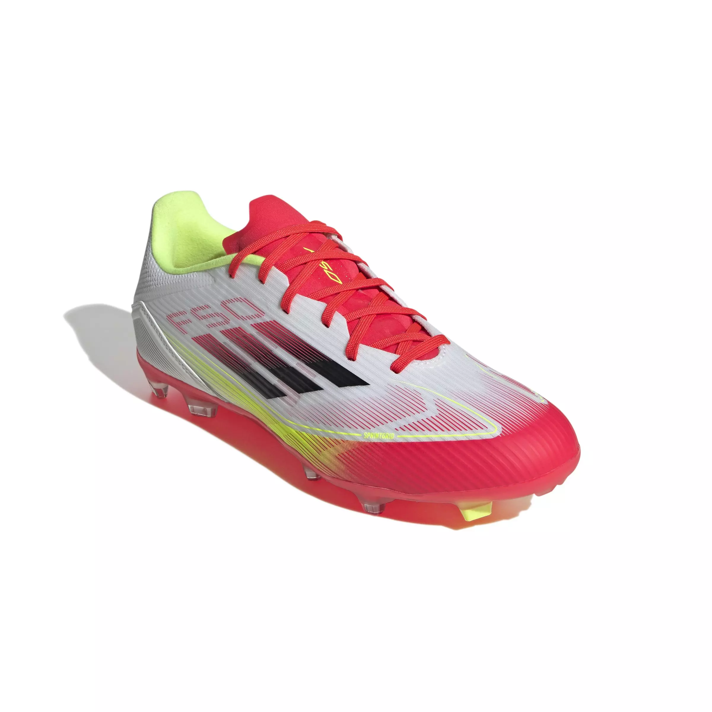 adidas F50 League MG "Ftwr White/Core Black/Solar Yellow" Unisex Soccer Cleat - WHITE/BLACK/YELLOW