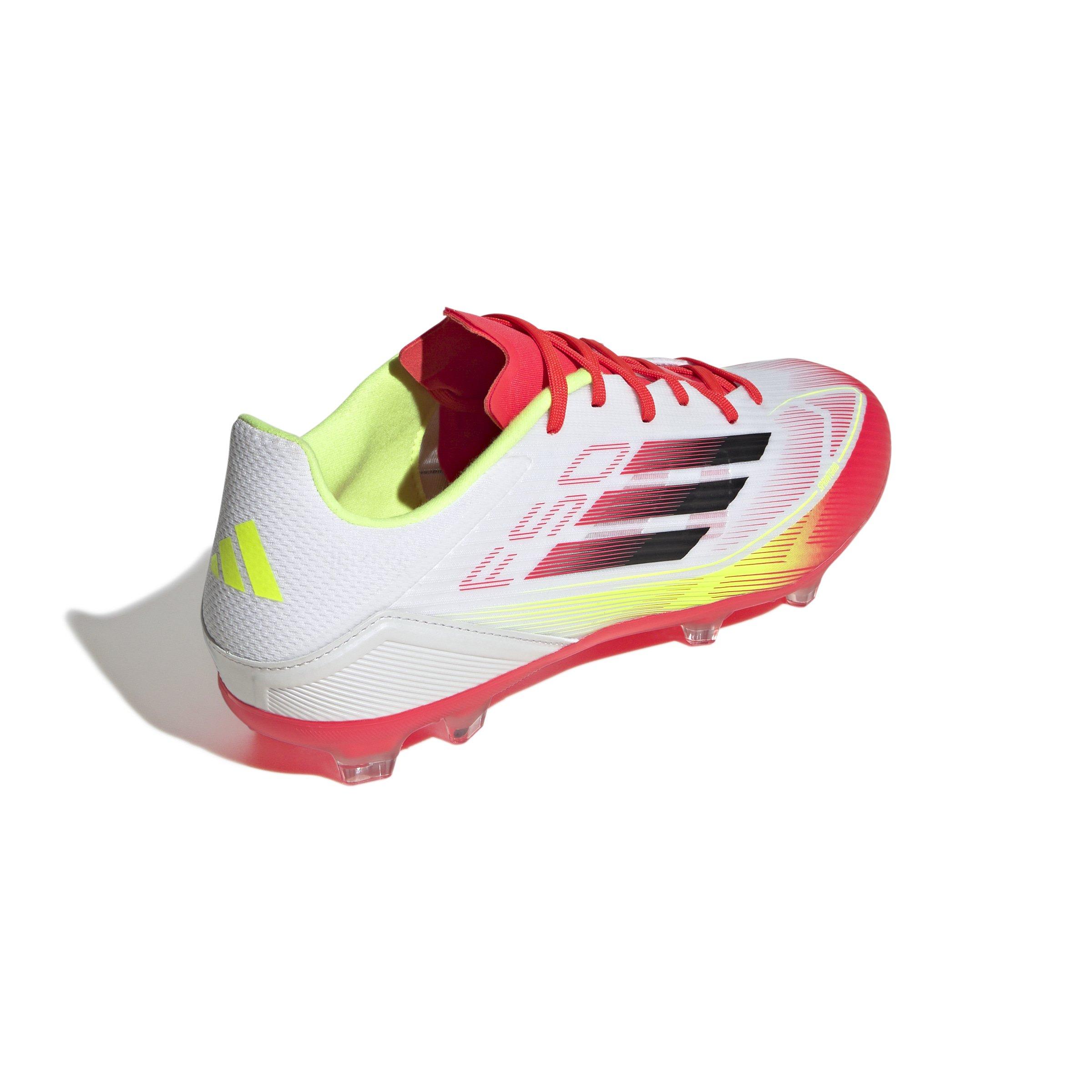 adidas F50 League MG "Ftwr White/Core Black/Solar Yellow" Unisex Soccer Cleat - WHITE/BLACK/YELLOW Thumbnail View 4