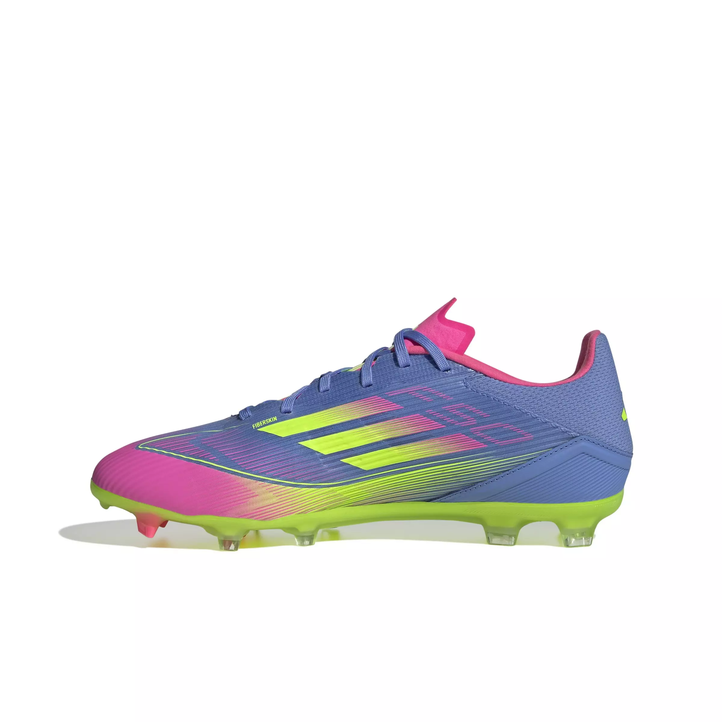 adidas F50 League MG "Blue Fusion/Lucid Lemon/Lucid Pink" Unisex Soccer Cleat - BLUE/LEMON/PINK