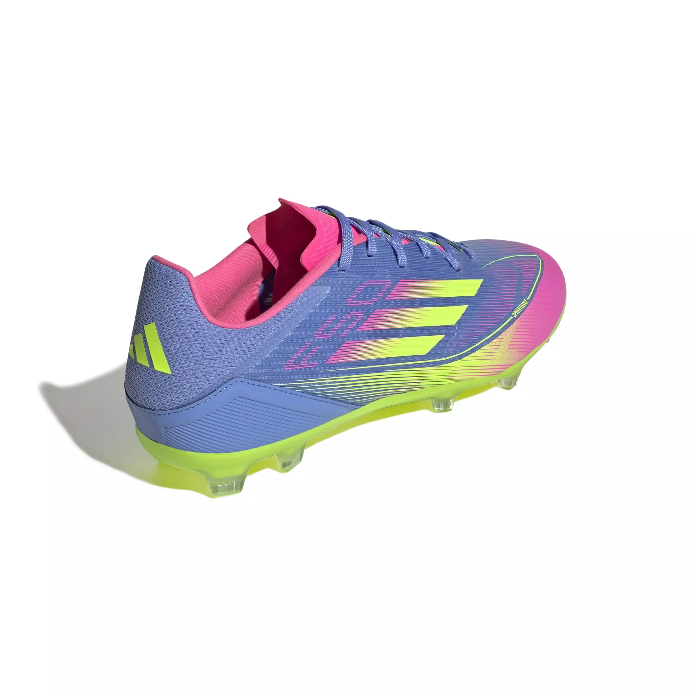 adidas F50 League MG "Blue Fusion/Lucid Lemon/Lucid Pink" Unisex Soccer Cleat - BLUE/LEMON/PINK