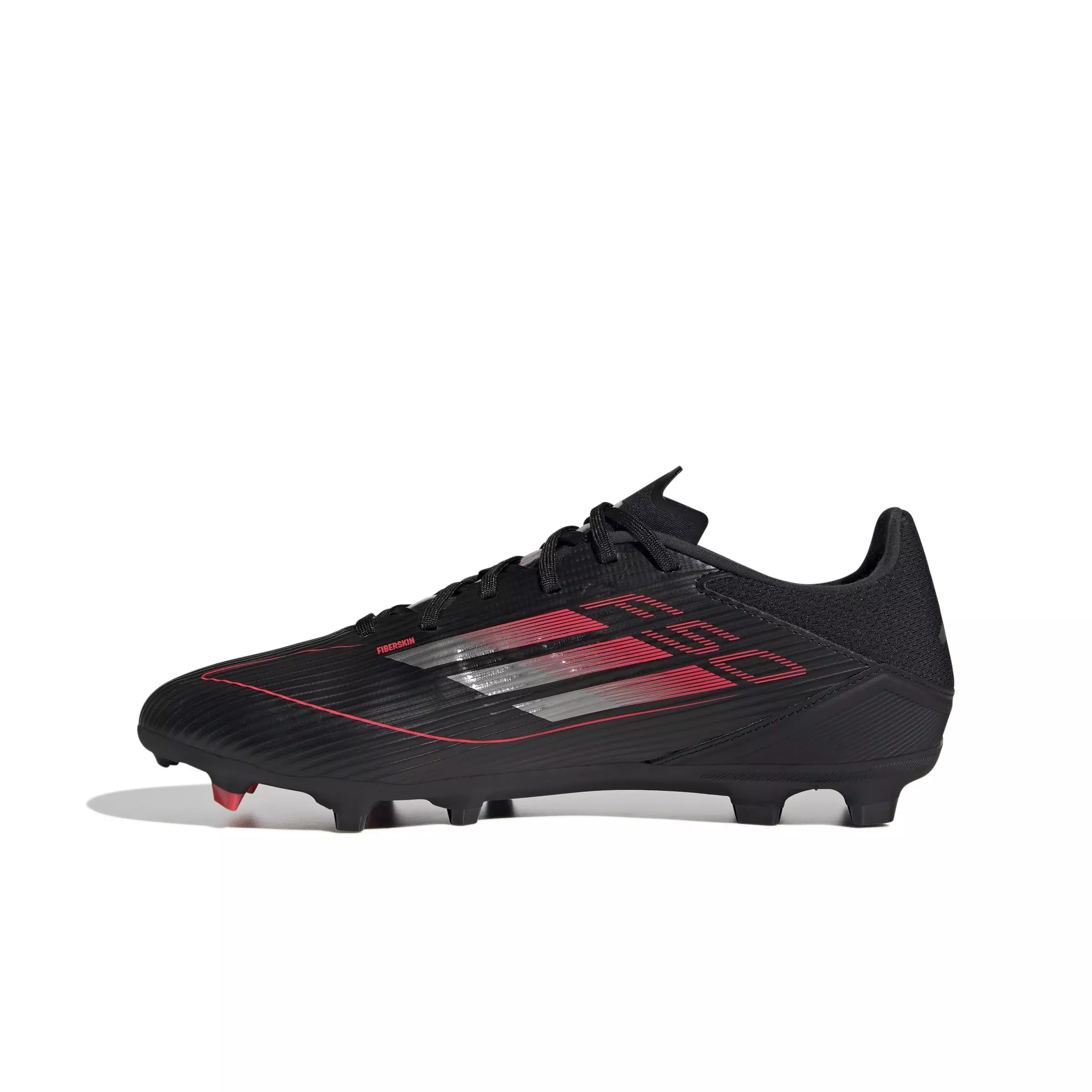 adidas F50 League MG "Core Black/Iron Metallic/Lucid Red" Unisex Soccer Cleat - BLACK/IRON/RED