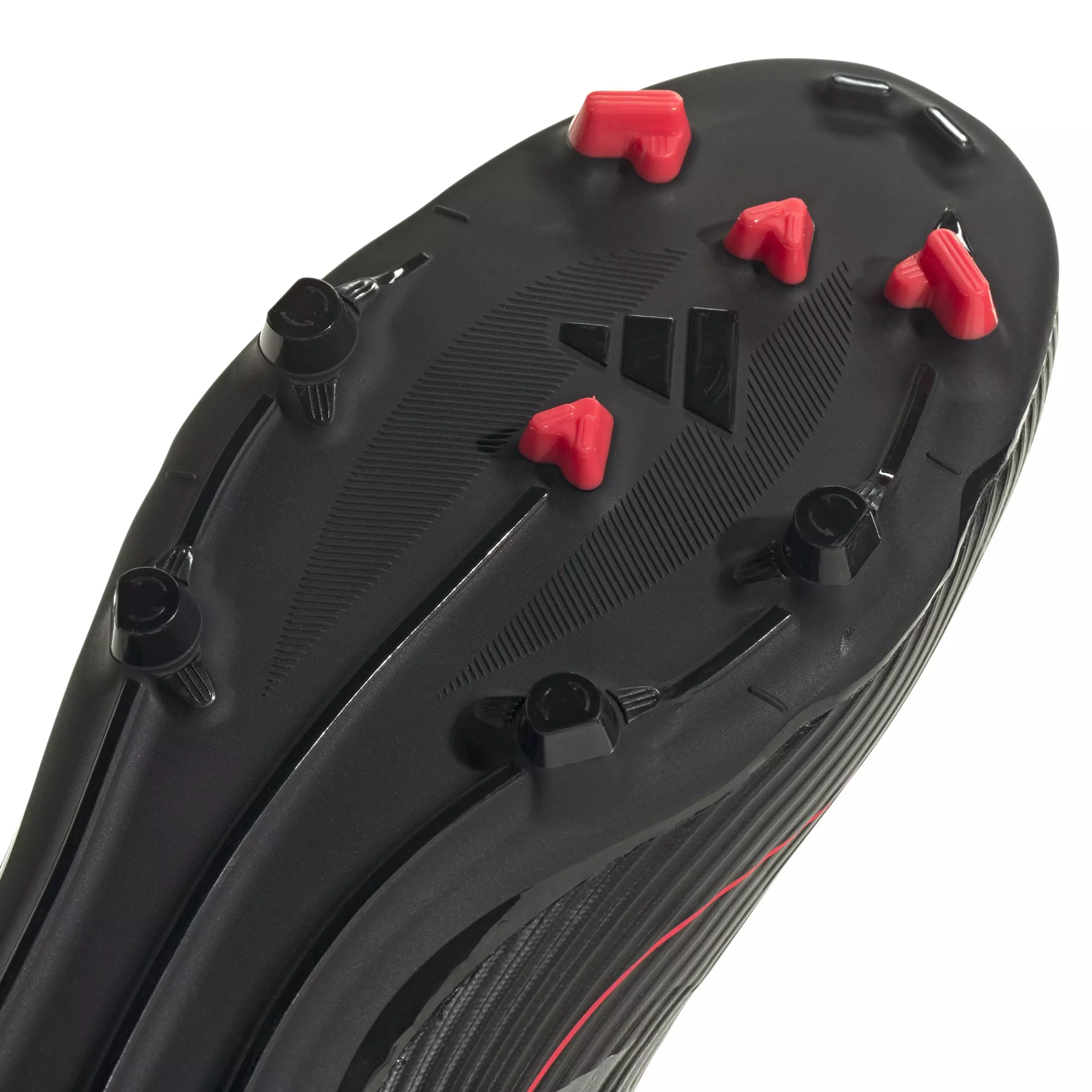 adidas F50 League MG "Core Black/Iron Metallic/Lucid Red" Unisex Soccer Cleat - BLACK/IRON/RED