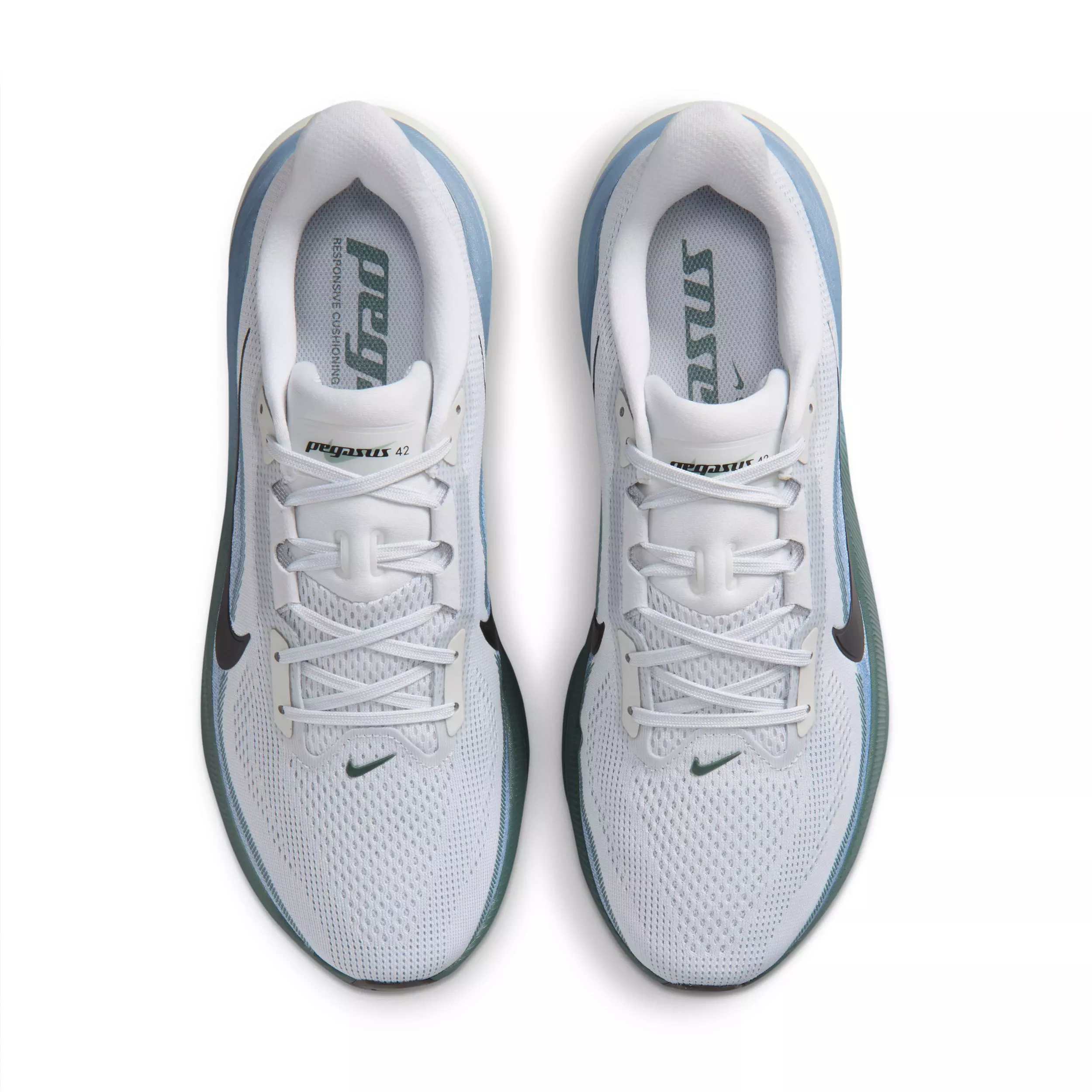 Nike Pegasus 42 "Pure Platinum/Work Blue/Mineral Slate/Dark Obsidian" Men's Running Shoe - PLATINUM/BLUE/SLATE/DK OBSIDIAN