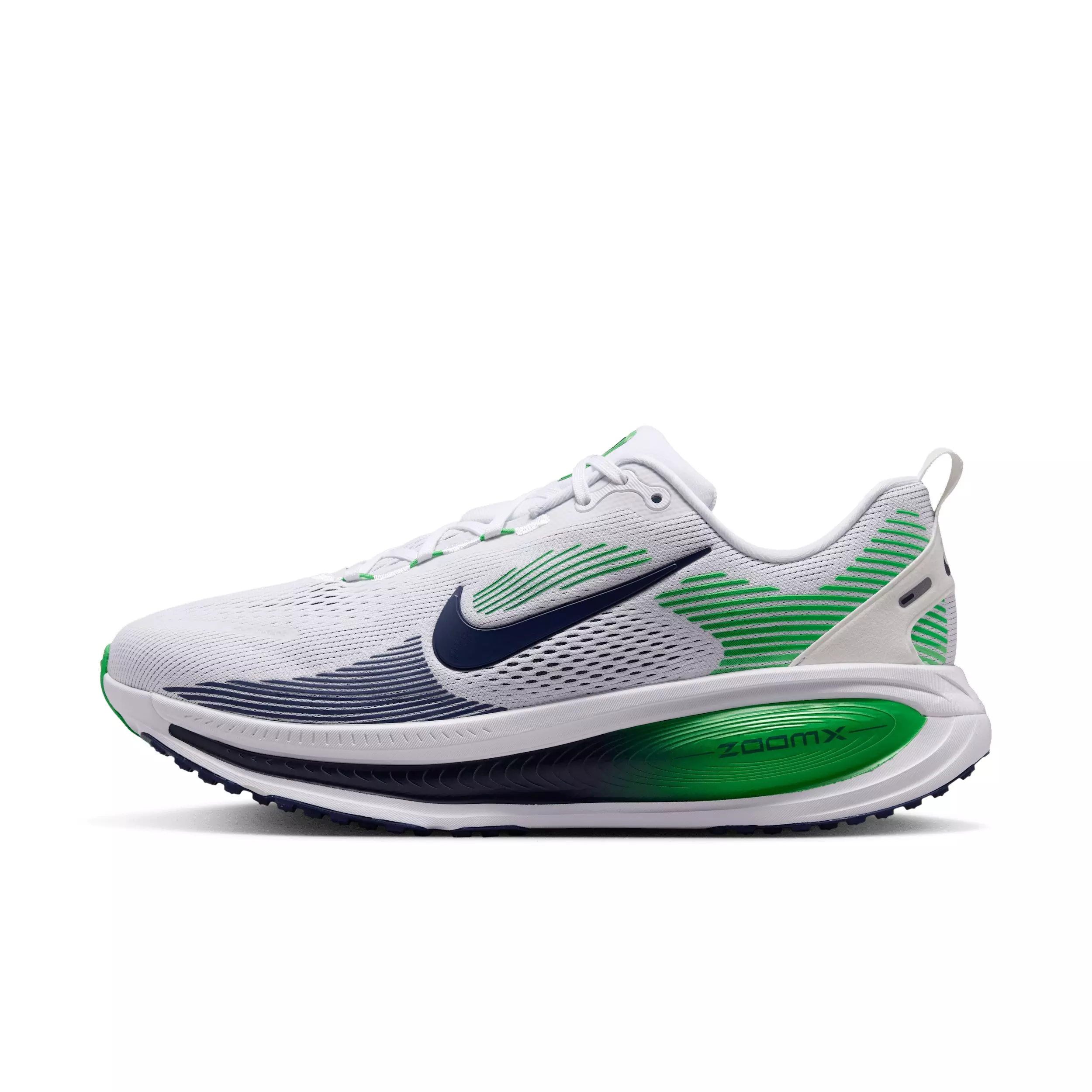 Nike Vomero 18 "White/Green Spark/Midnight Navy" Men's Wide Running Shoe - WHITE/GREEN/NAVY