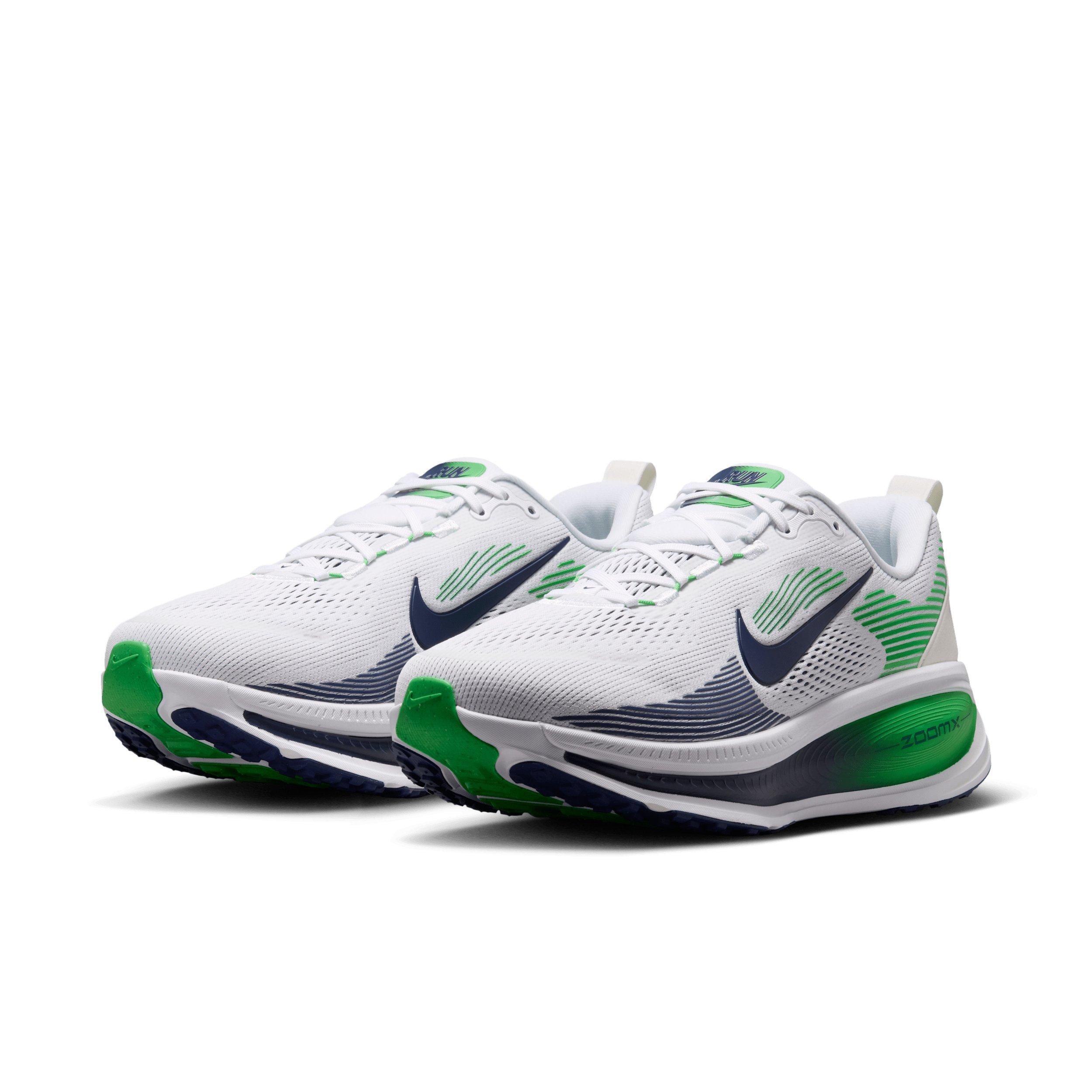 Nike Vomero 18 "White/Green Spark/Midnight Navy" Men's Wide Running Shoe - WHITE/GREEN/NAVY Thumbnail View 3