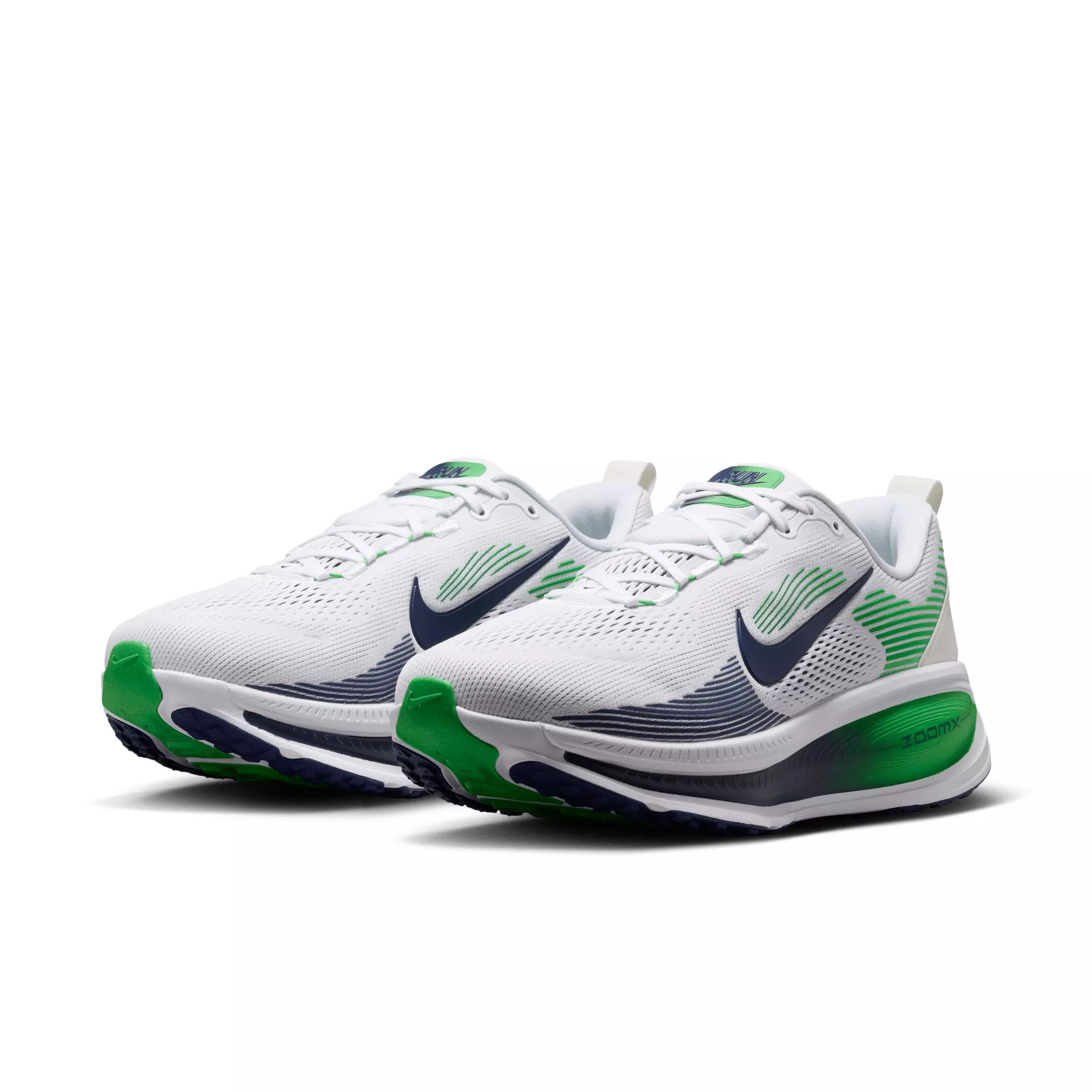 Nike Vomero 18 "White/Green Spark/Midnight Navy" Men's Wide Running Shoe - WHITE/GREEN/NAVY