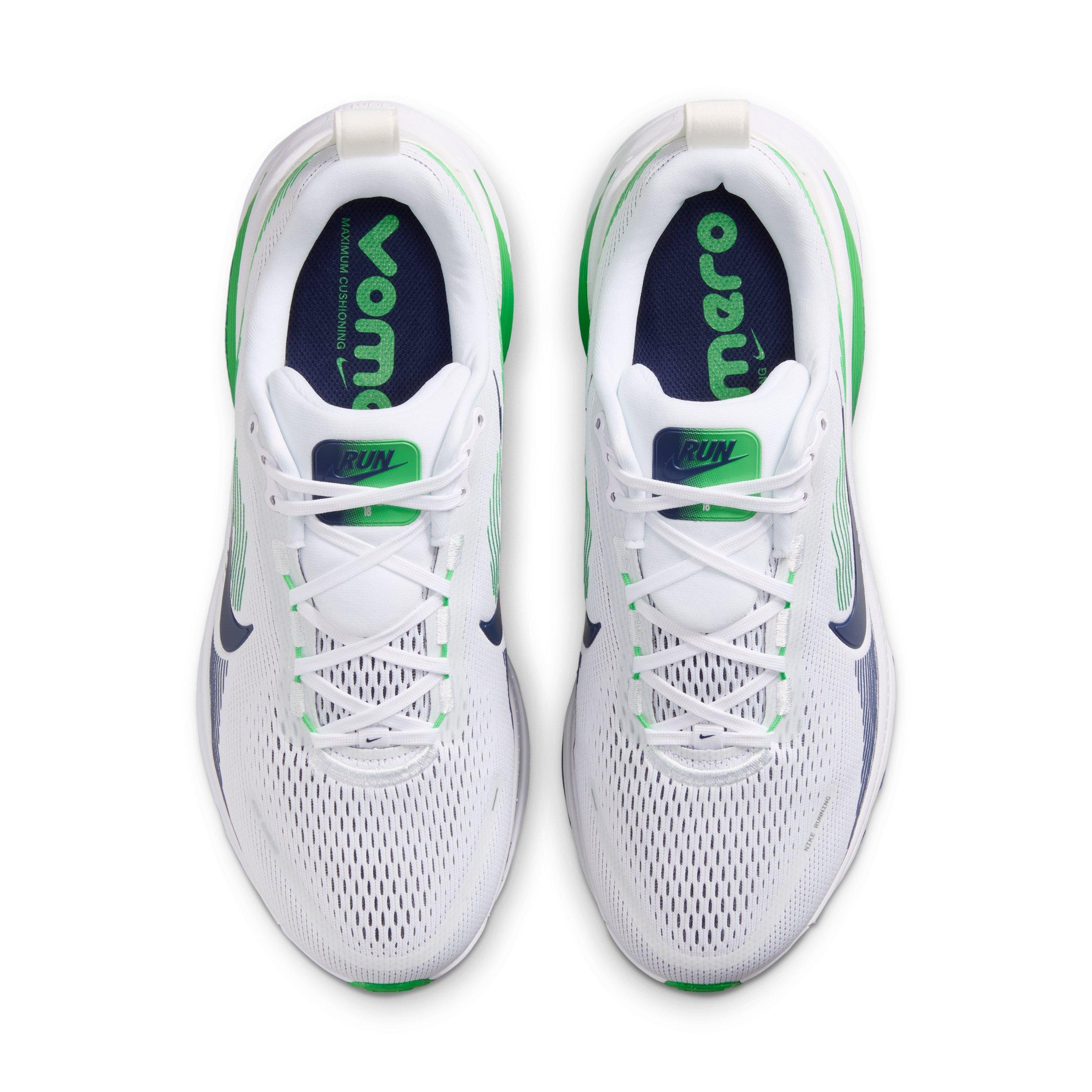 Nike Vomero 18 "White/Green Spark/Midnight Navy" Men's Wide Running Shoe - WHITE/GREEN/NAVY Thumbnail View 4