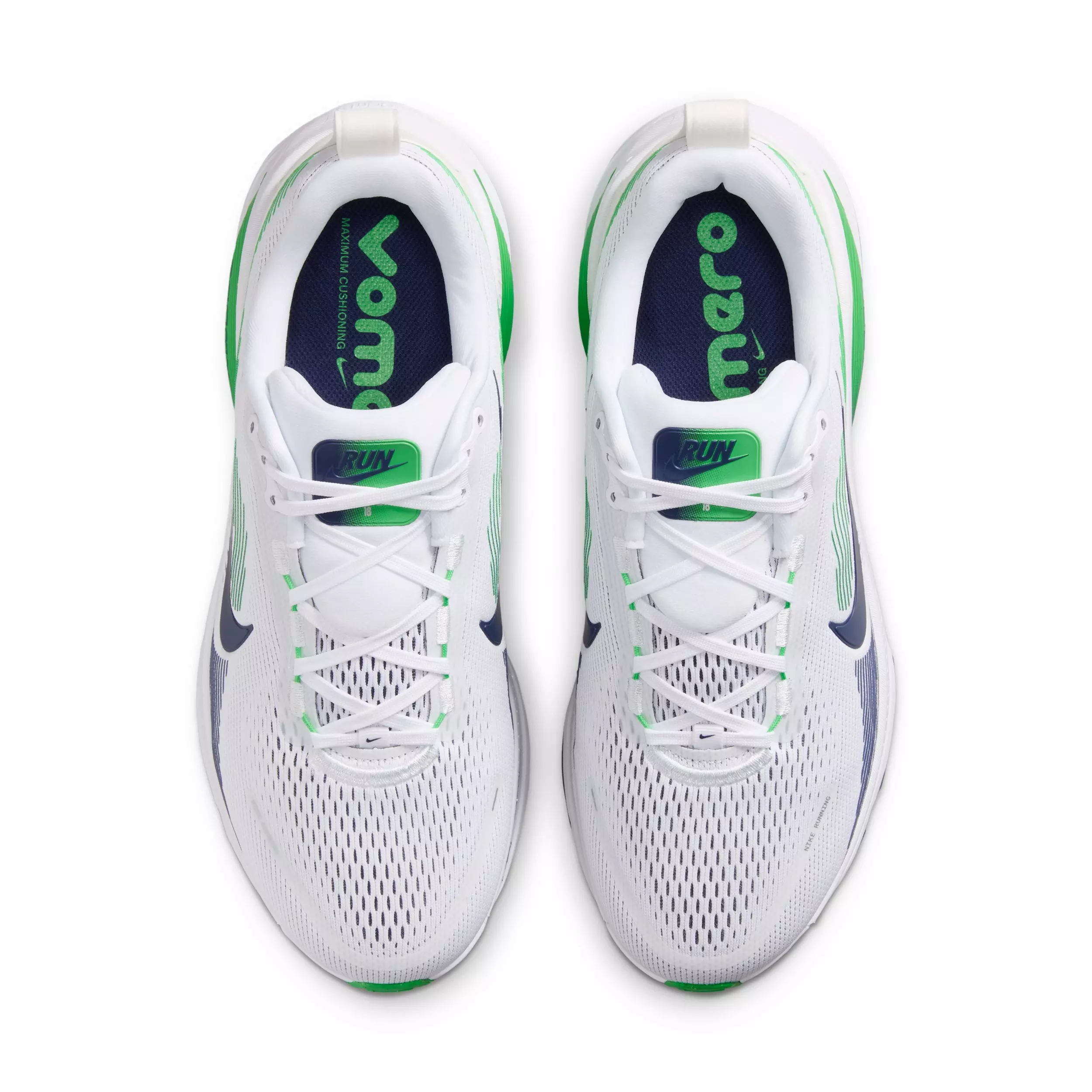 Nike Vomero 18 "White/Green Spark/Midnight Navy" Men's Wide Running Shoe - WHITE/GREEN/NAVY