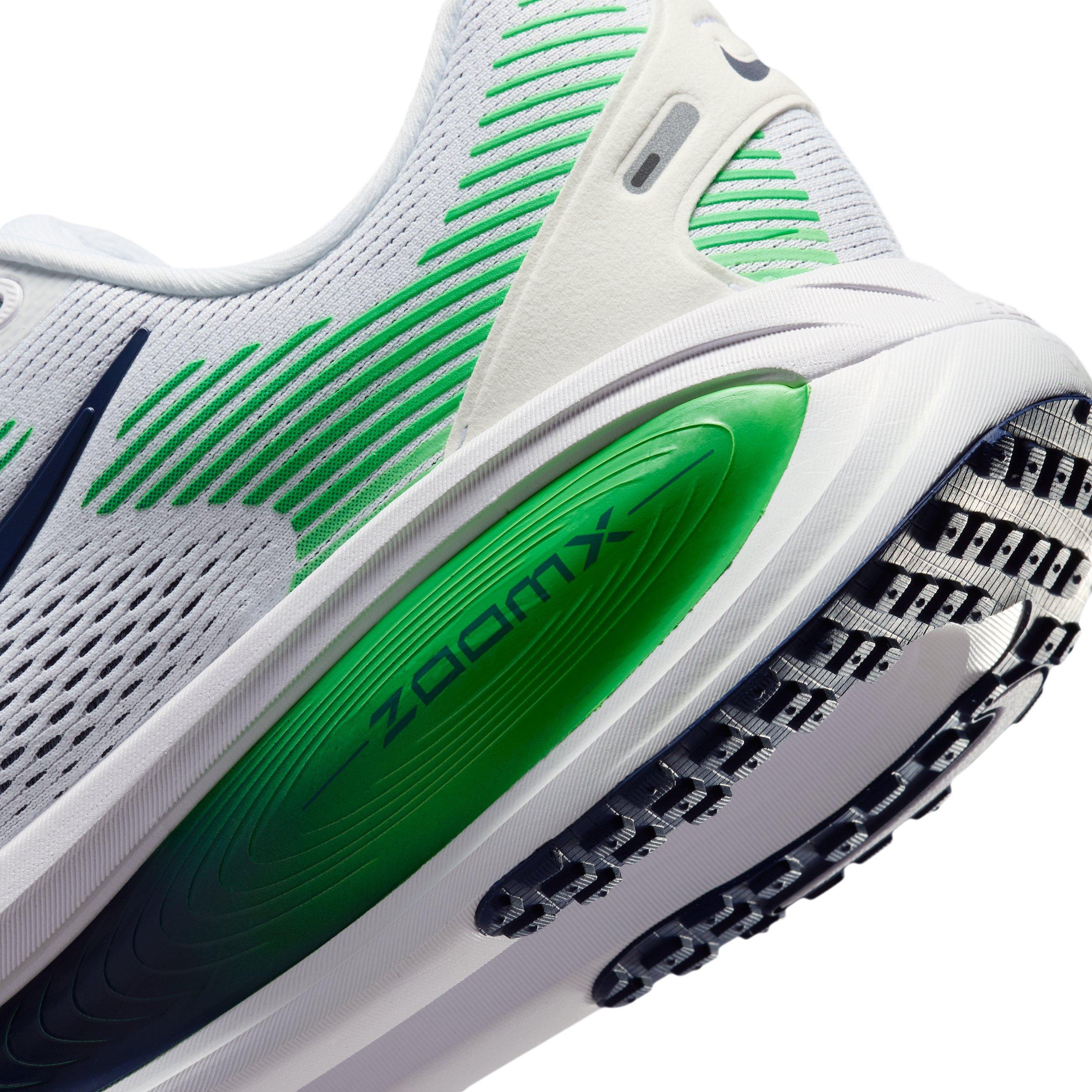 Nike Vomero 18 "White/Green Spark/Midnight Navy" Men's Wide Running Shoe - WHITE/GREEN/NAVY Thumbnail View 8