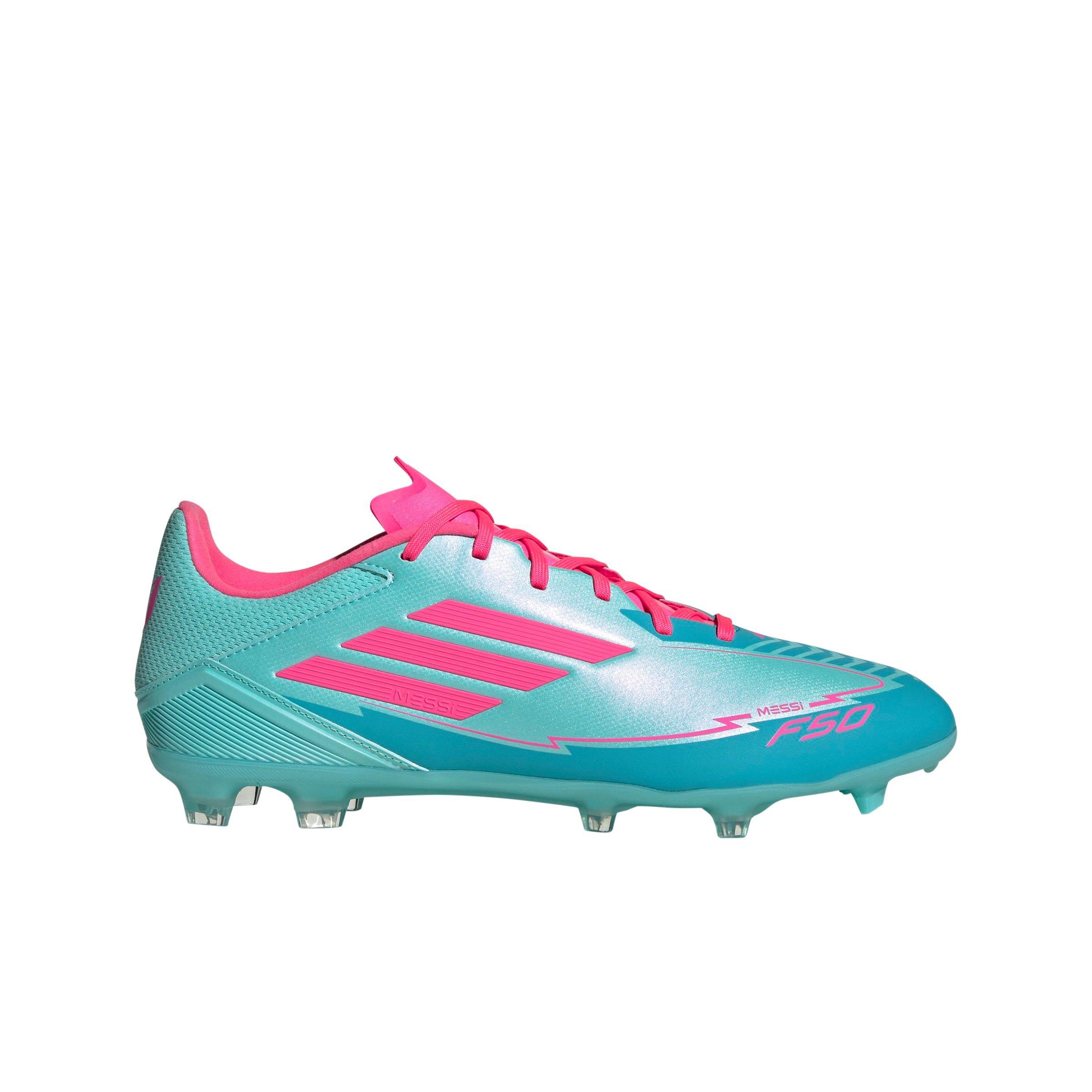 adidas F50 League Messi MG "Flash Aqua/Lucid Pink/Lucid Cyan" Unisex Soccer Cleat - AQUA/PINK/CYAN Thumbnail View 1