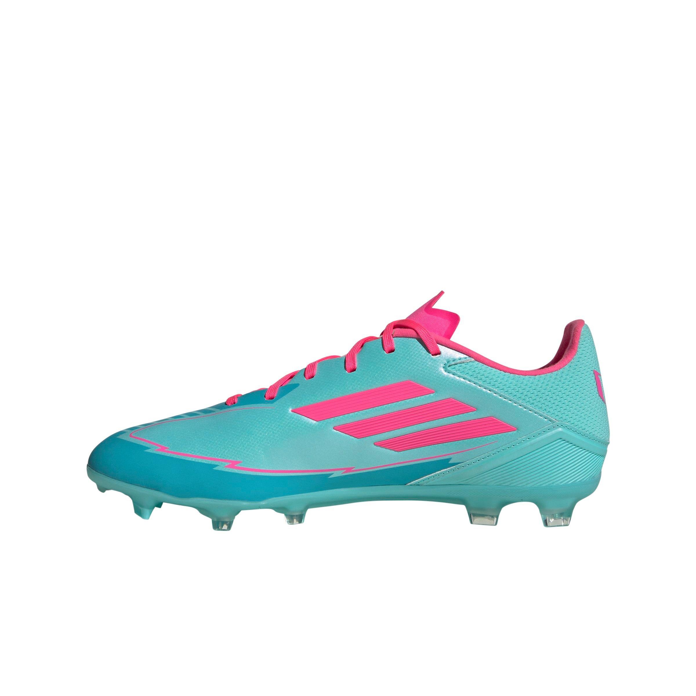 adidas F50 League Messi MG "Flash Aqua/Lucid Pink/Lucid Cyan" Unisex Soccer Cleat - AQUA/PINK/CYAN Thumbnail View 2